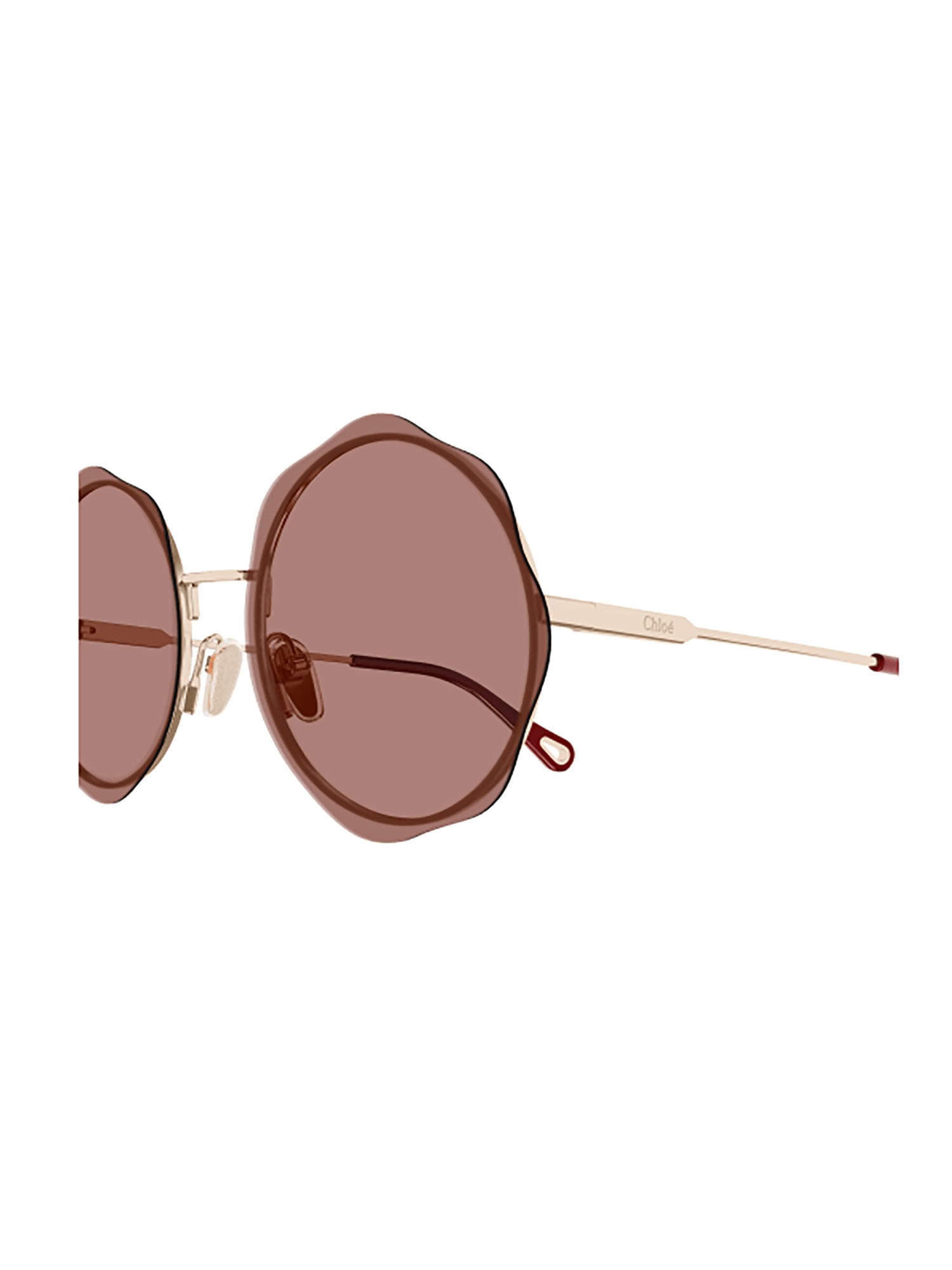 Shop Chloé Ch0202s Sunglasses In Gold Gold Red
