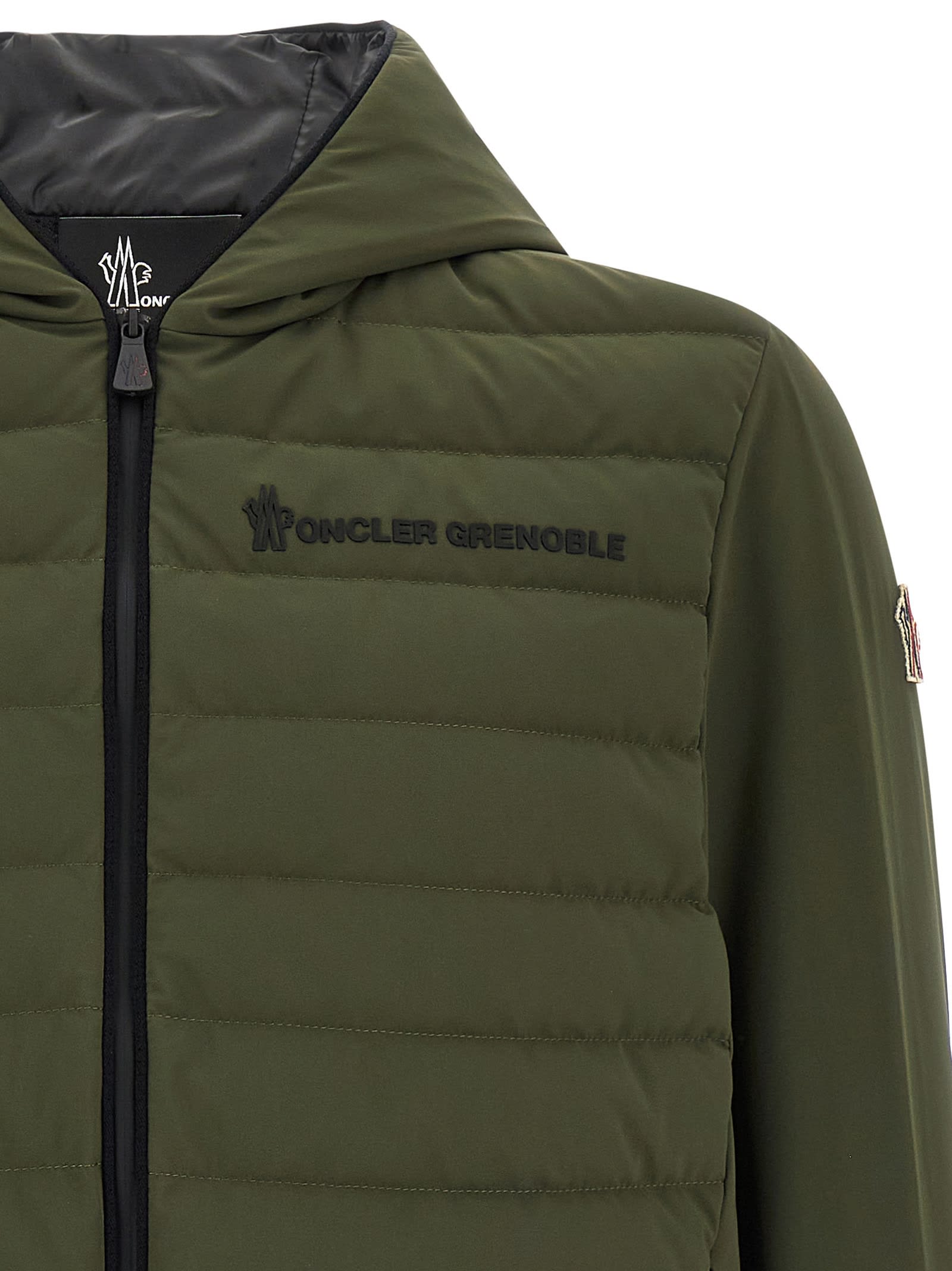 Moncler Grenoble Green Polyamide Blend Jacket In Green