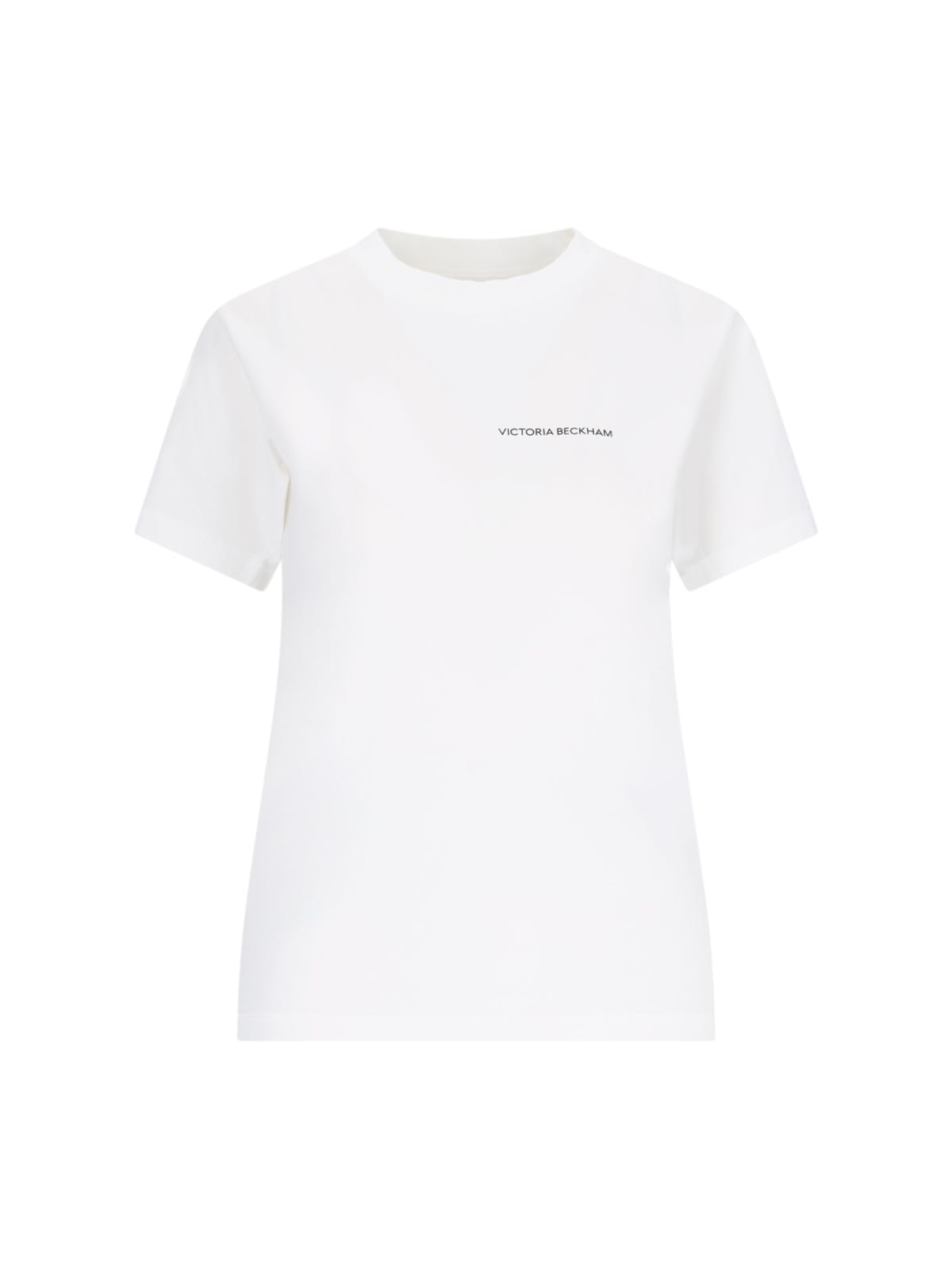 Shop Victoria Beckham Shrunken Logo T-shirt In White