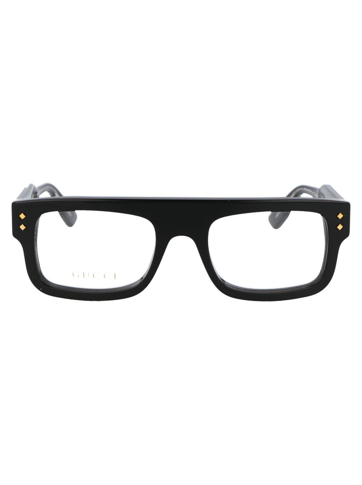 Shop Gucci Rectangle-framed Glasses In 001 Black Black Transpare