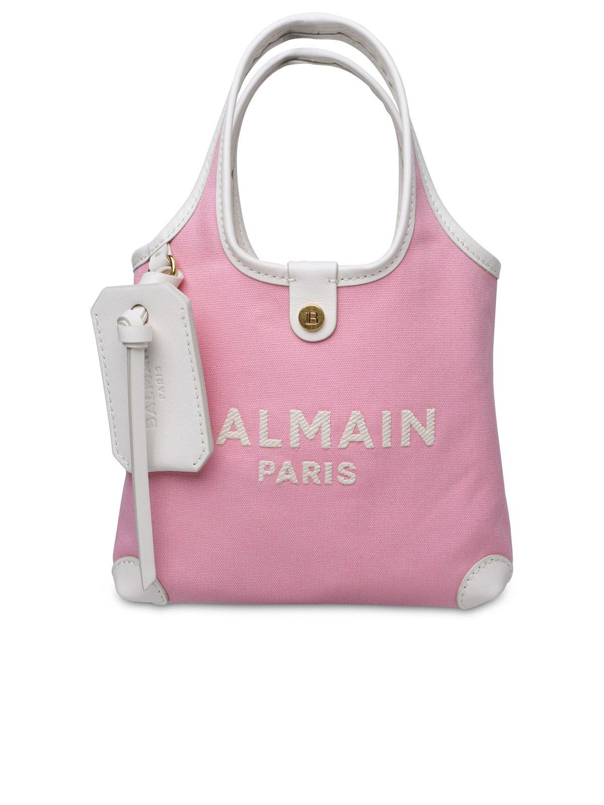 Shop Balmain B-army Top Handle Bag In Rosa
