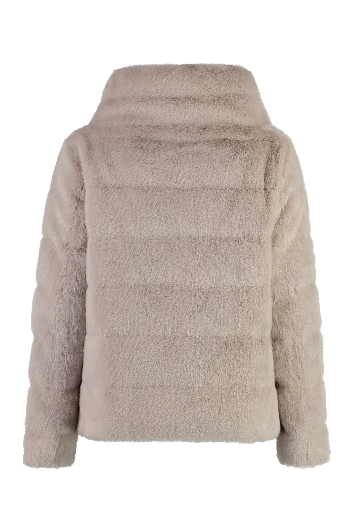 Shop Herno Vegan Fur Jacket In Ecru