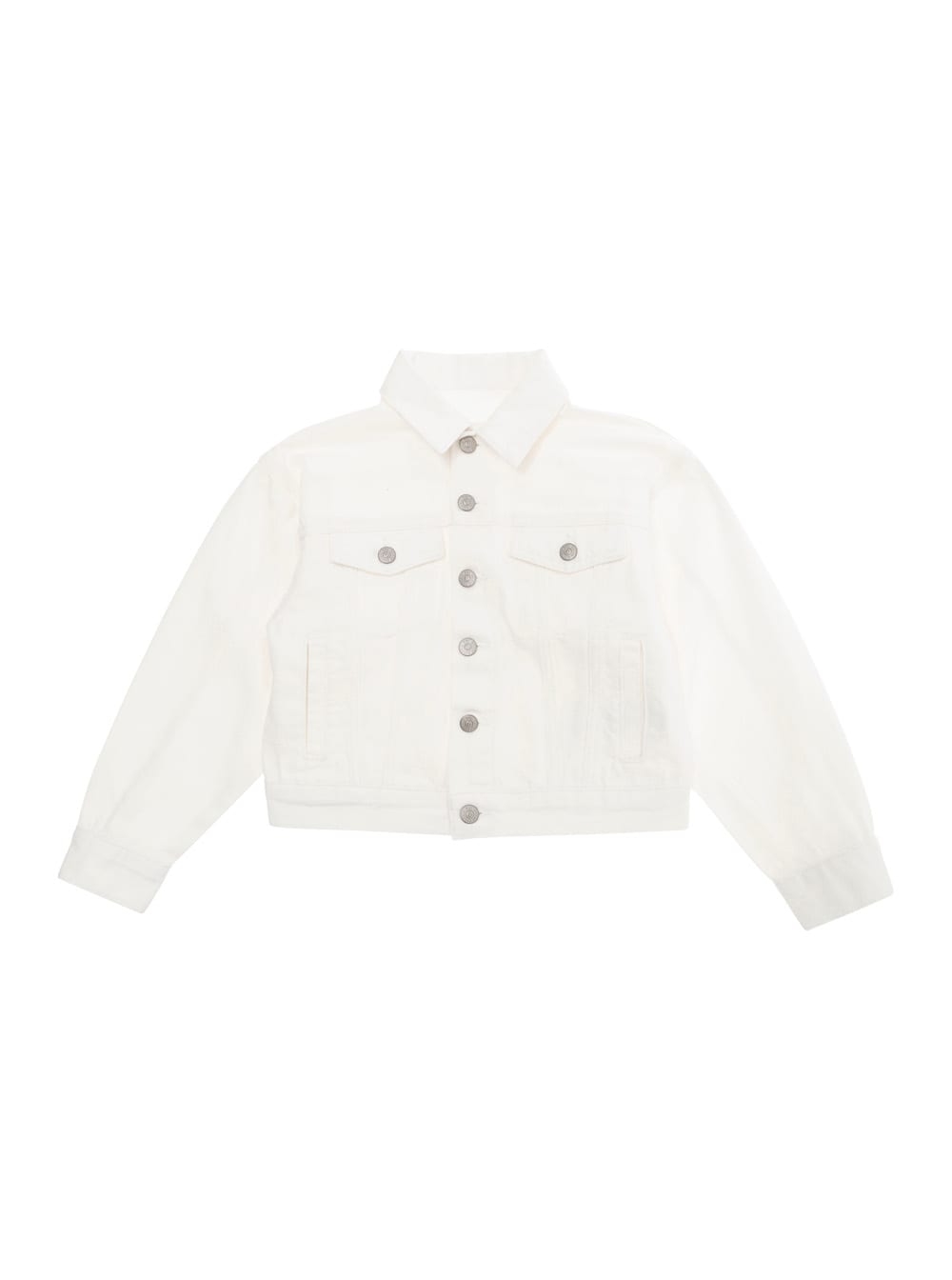 Mm6 Maison Margiela Logo-embroidered Denim Jacket In White