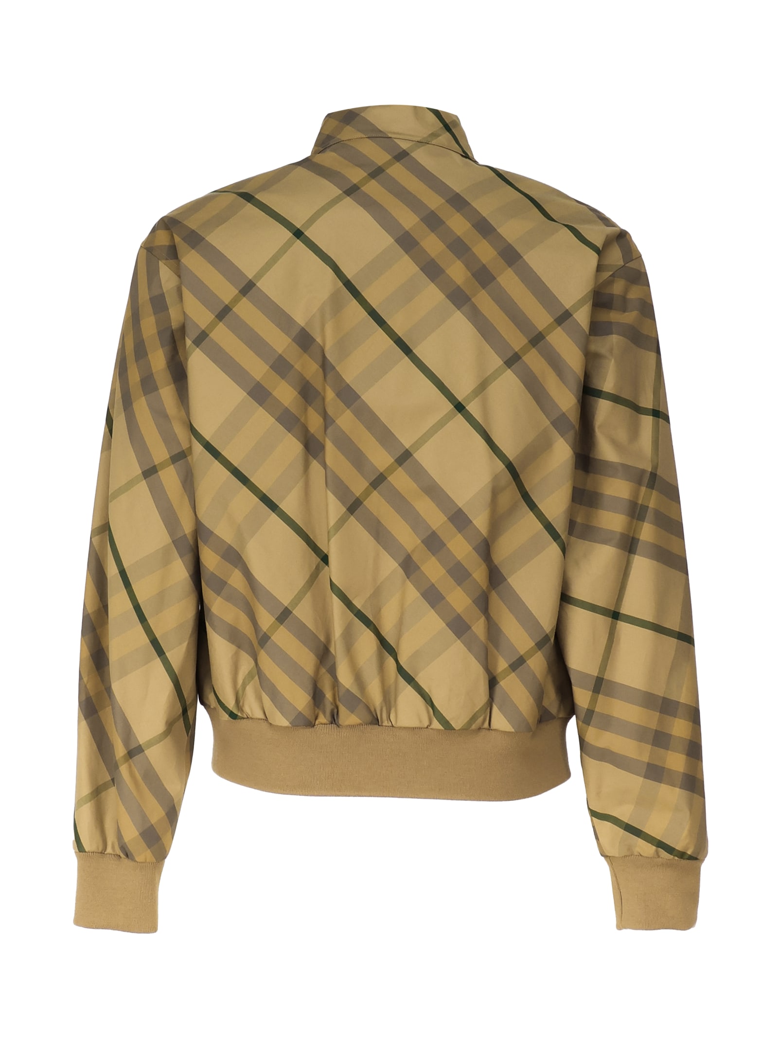 Shop Burberry Cotton Windbreaker Jacket In Vintage Check