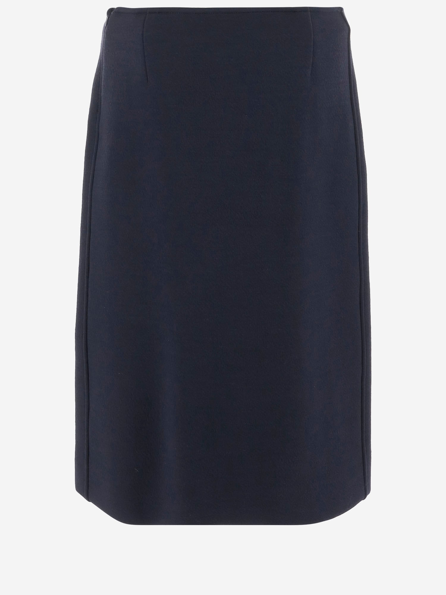 Jil Sander Wool Blend Midi Skirt In Blue