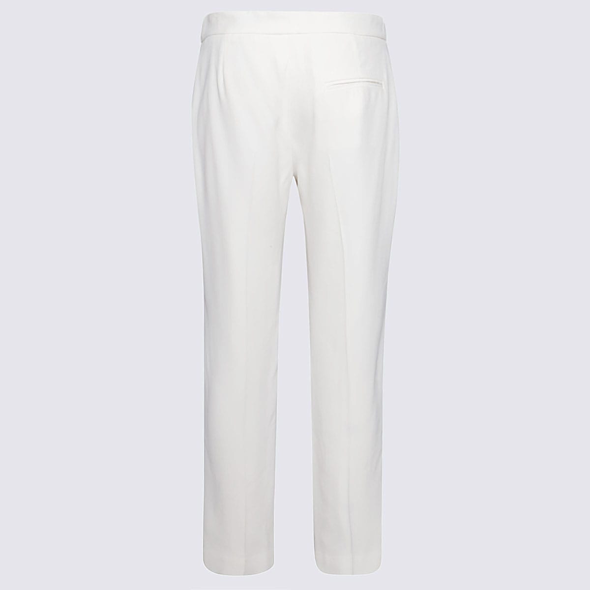 Shop Alexander Mcqueen White Viscose Blend Trousers In Light Ivory