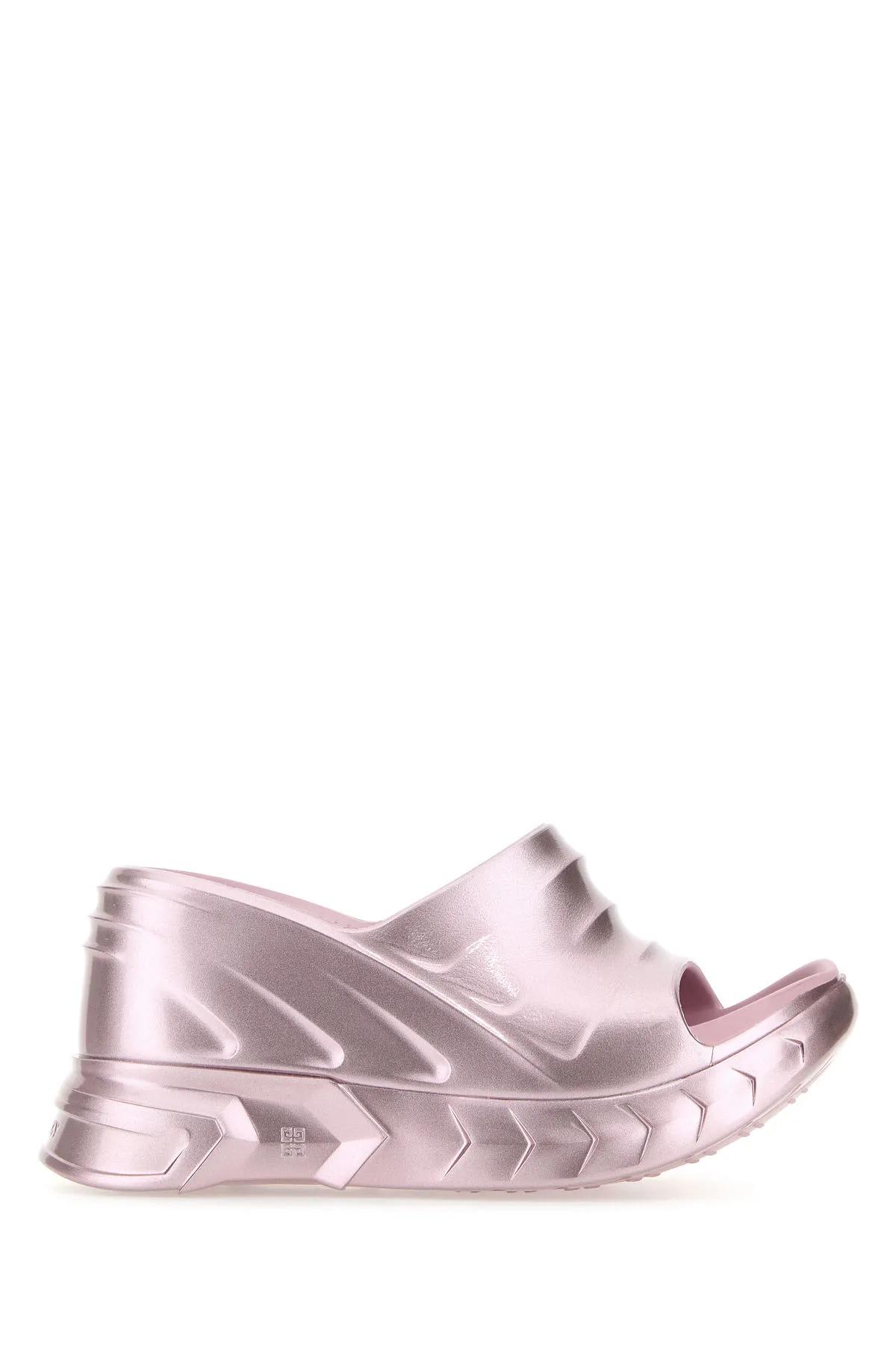 Shop Givenchy Pink Rubber Marshmallow Mules