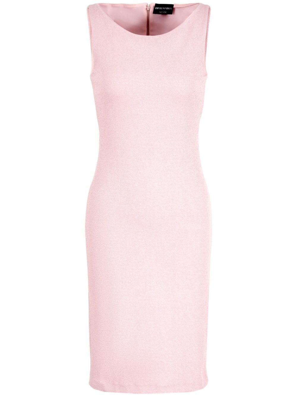 Shop Emporio Armani Sleeveless Pencil Dress In Fantasy Pink Lilac