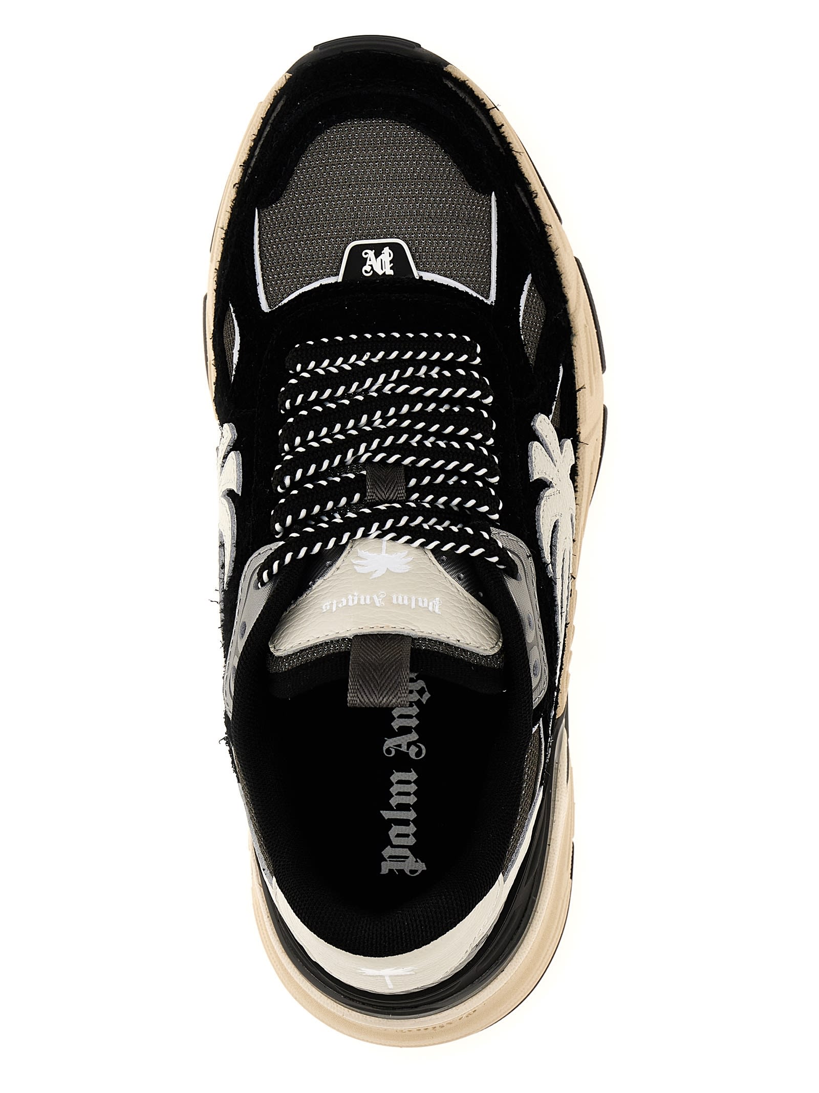 Shop Palm Angels The Palm Runner Sneakers In White/black