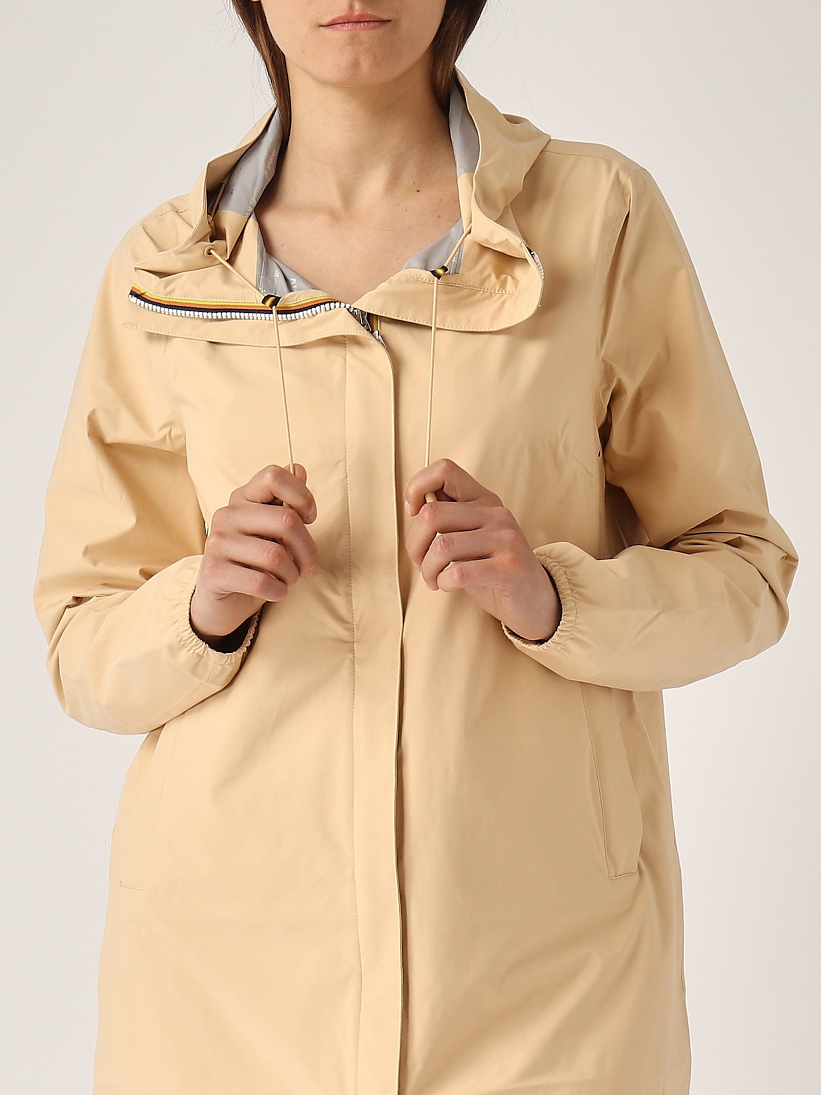 K-way Sophie Stretch Dot Jacket In Brown