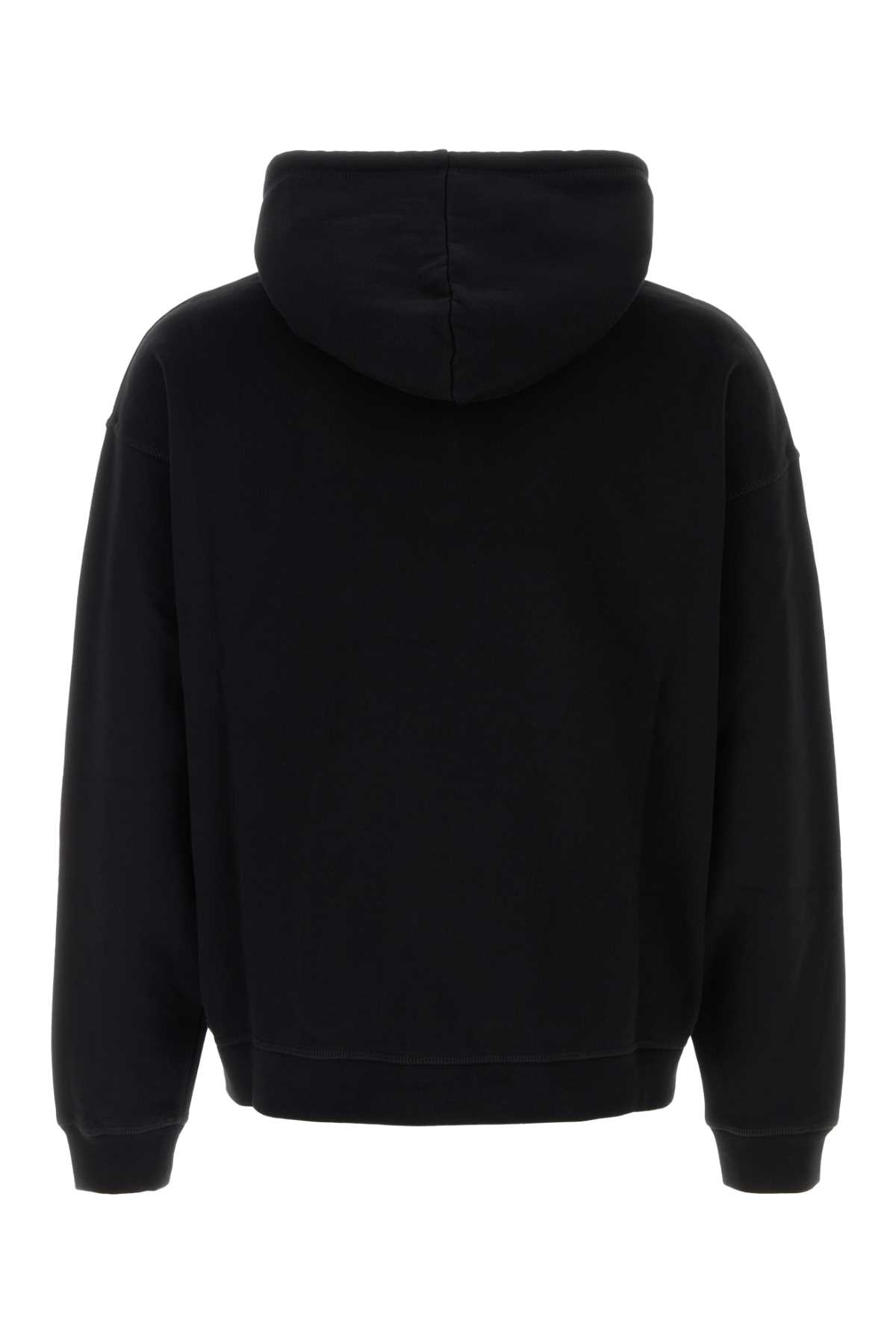 Dsquared2 Hooded Long Sleeve Cotton Sweatshirt In Black