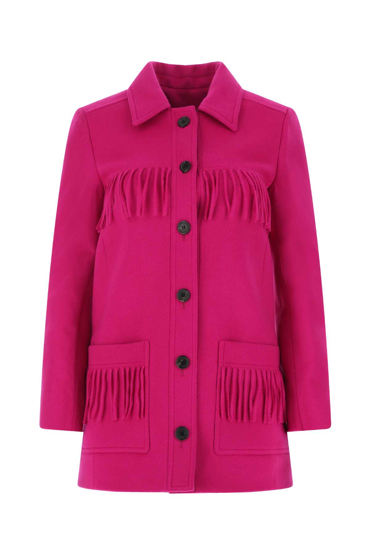 Saint Laurent Fuchsia Wool Blend Blazer In Pink