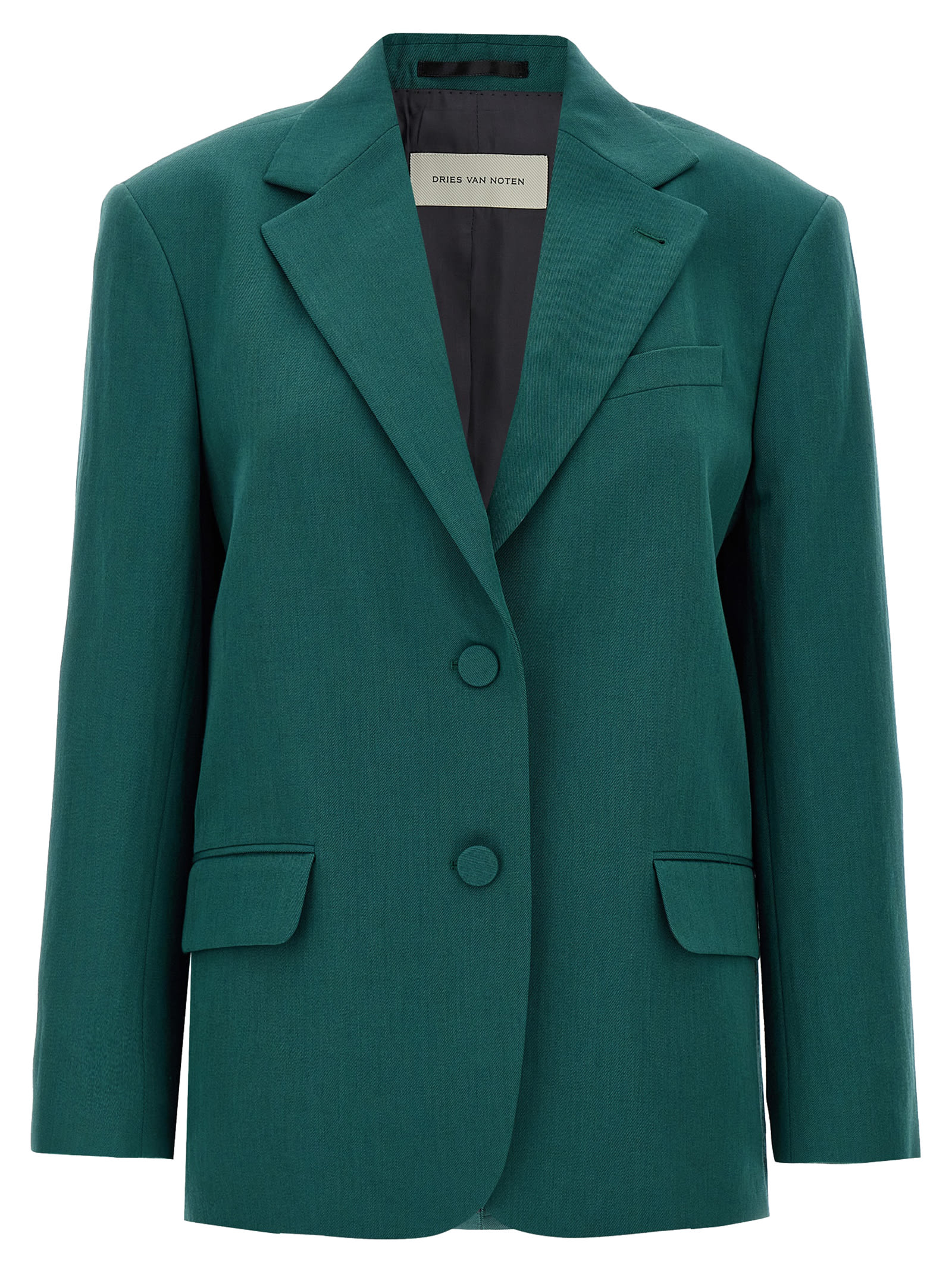 Dries Van Noten 'birdy' Blazer Back Vent In Green