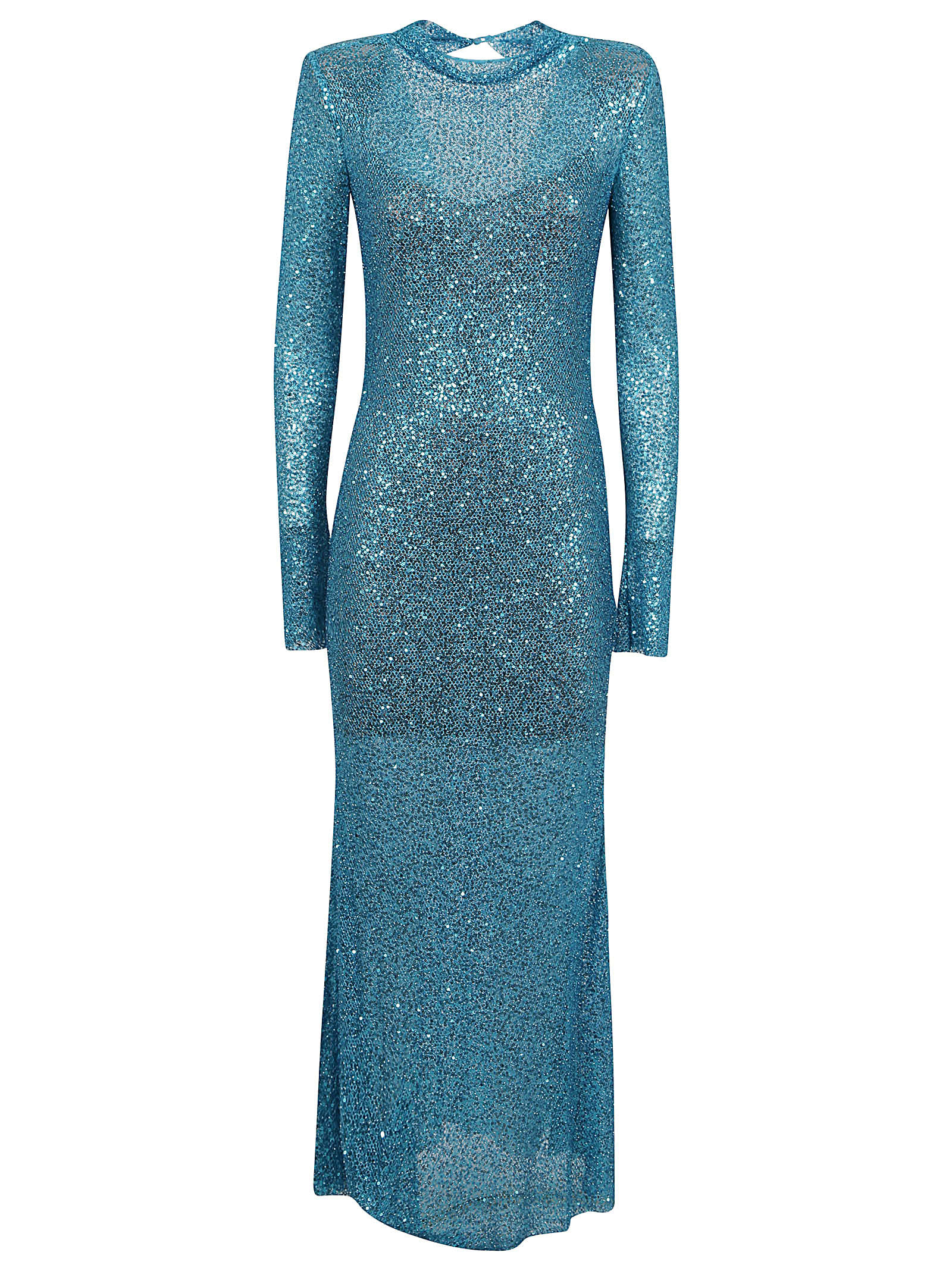 Blue Beaded Maxi Dress