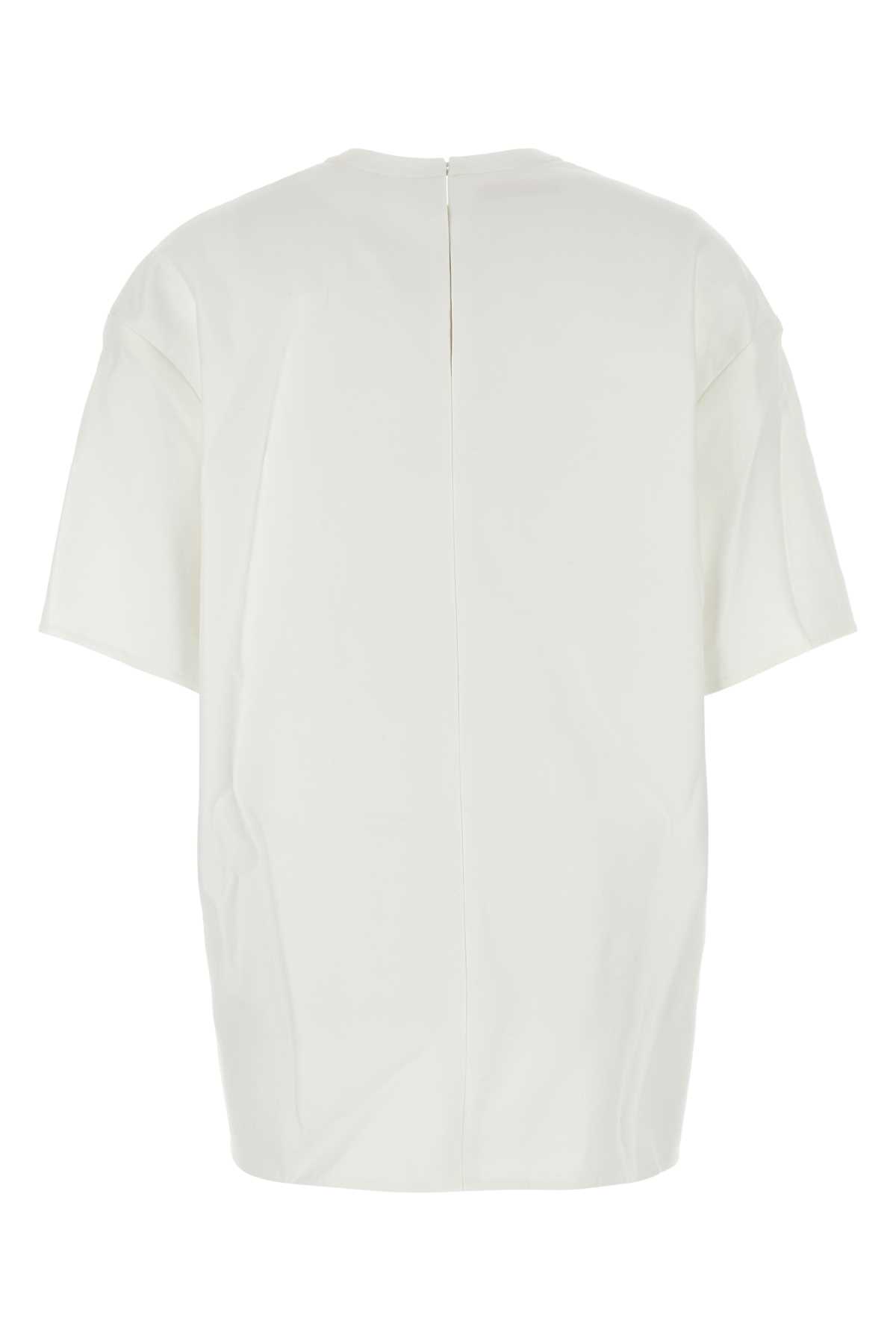 Shop Valentino White Cotton Blend T-shirt In Bianco
