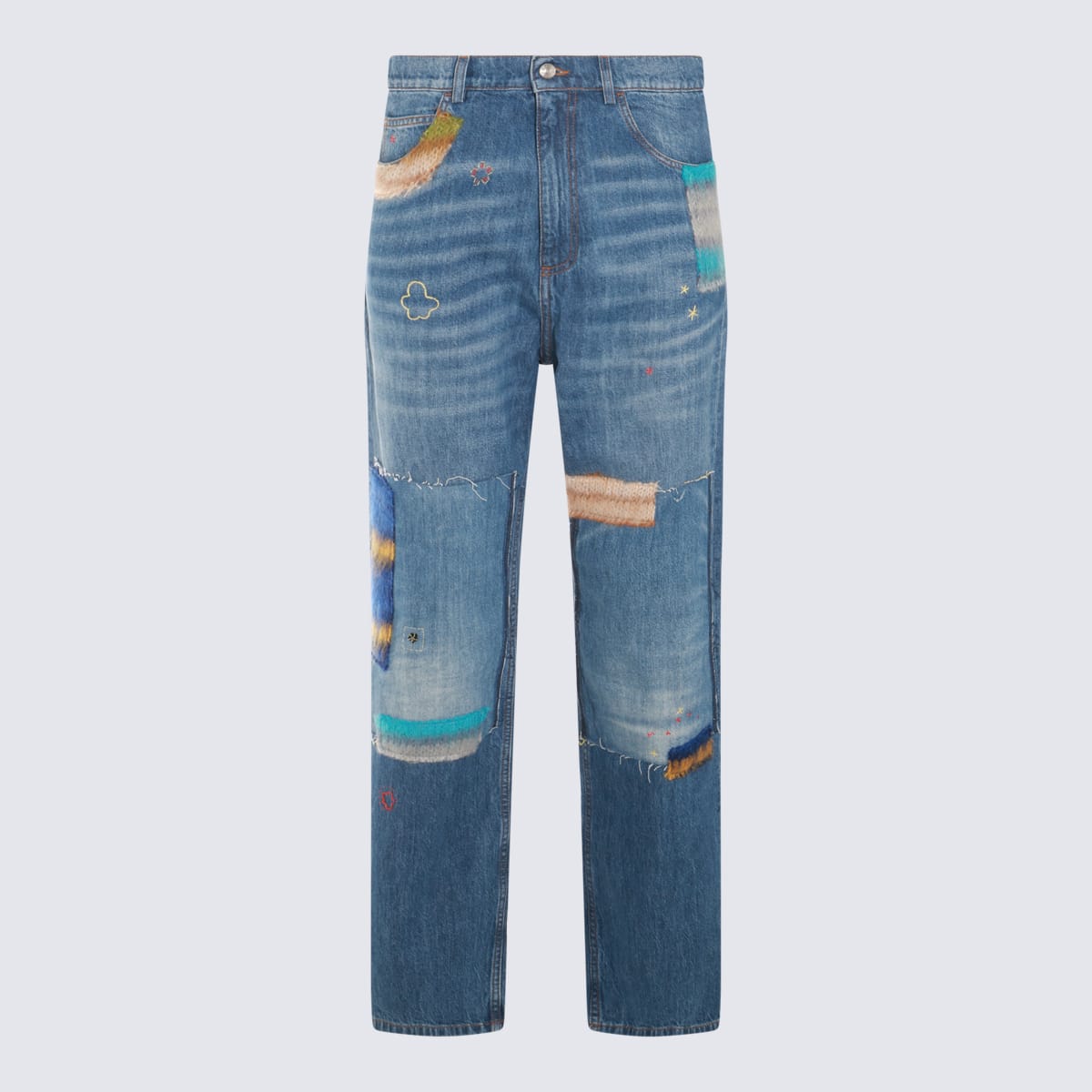 Shop Marni Blue Cotton Denim Jeans In Iris Blue