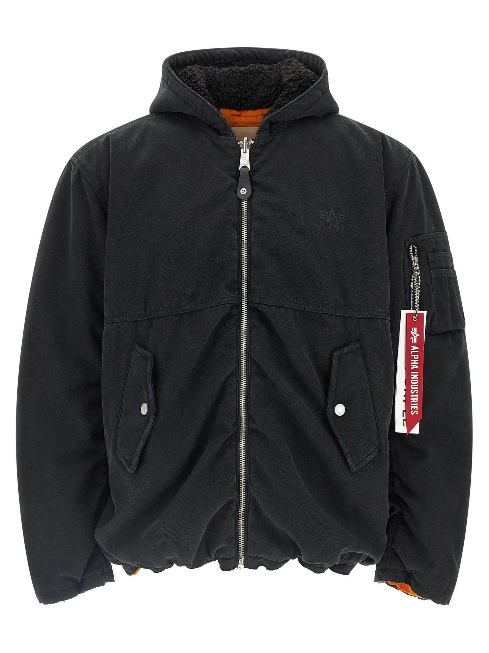 Purple Brand Alpha Industries X Purple Reversible Bomber Jacket In Black