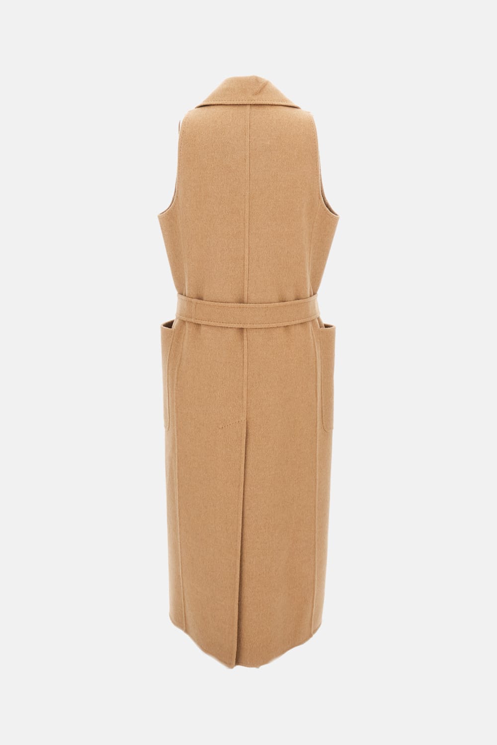 Max Mara Sleeveless Berlina1234 Camel Wool Vest In Brown