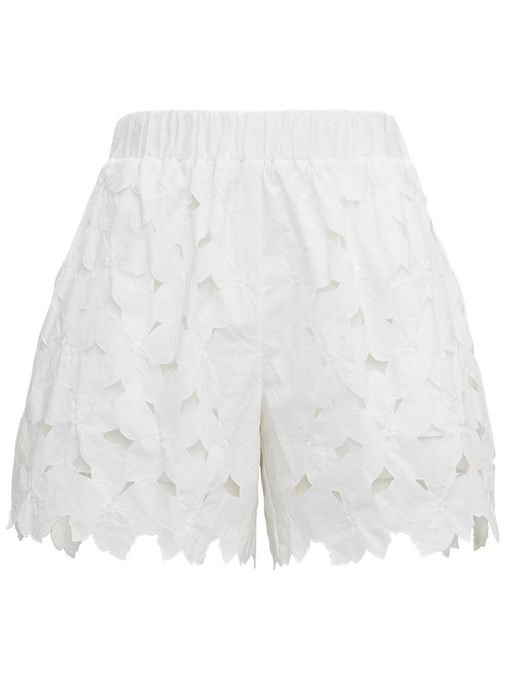 Red Valentino Cottons FLORAL COTTON POPLIN SHORTS