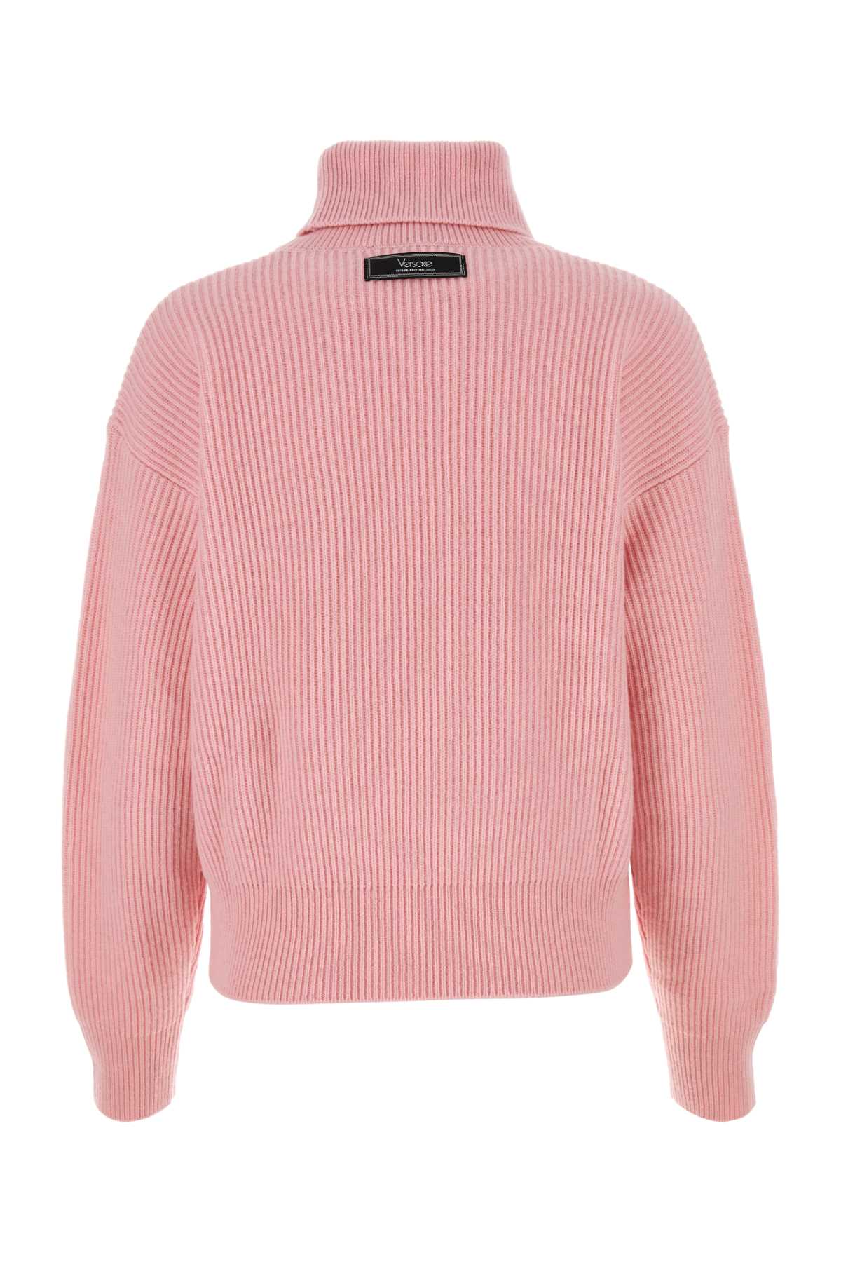 Versace Pink Wool Jumper In Palepink