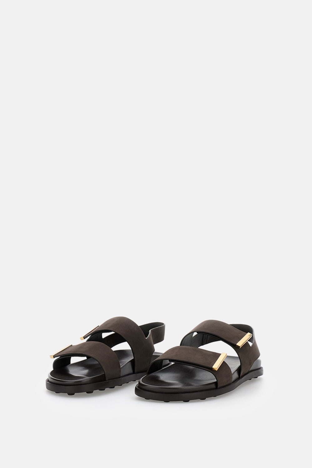 Tod's Leather Slingback Sandals Open Toe Design In Brown