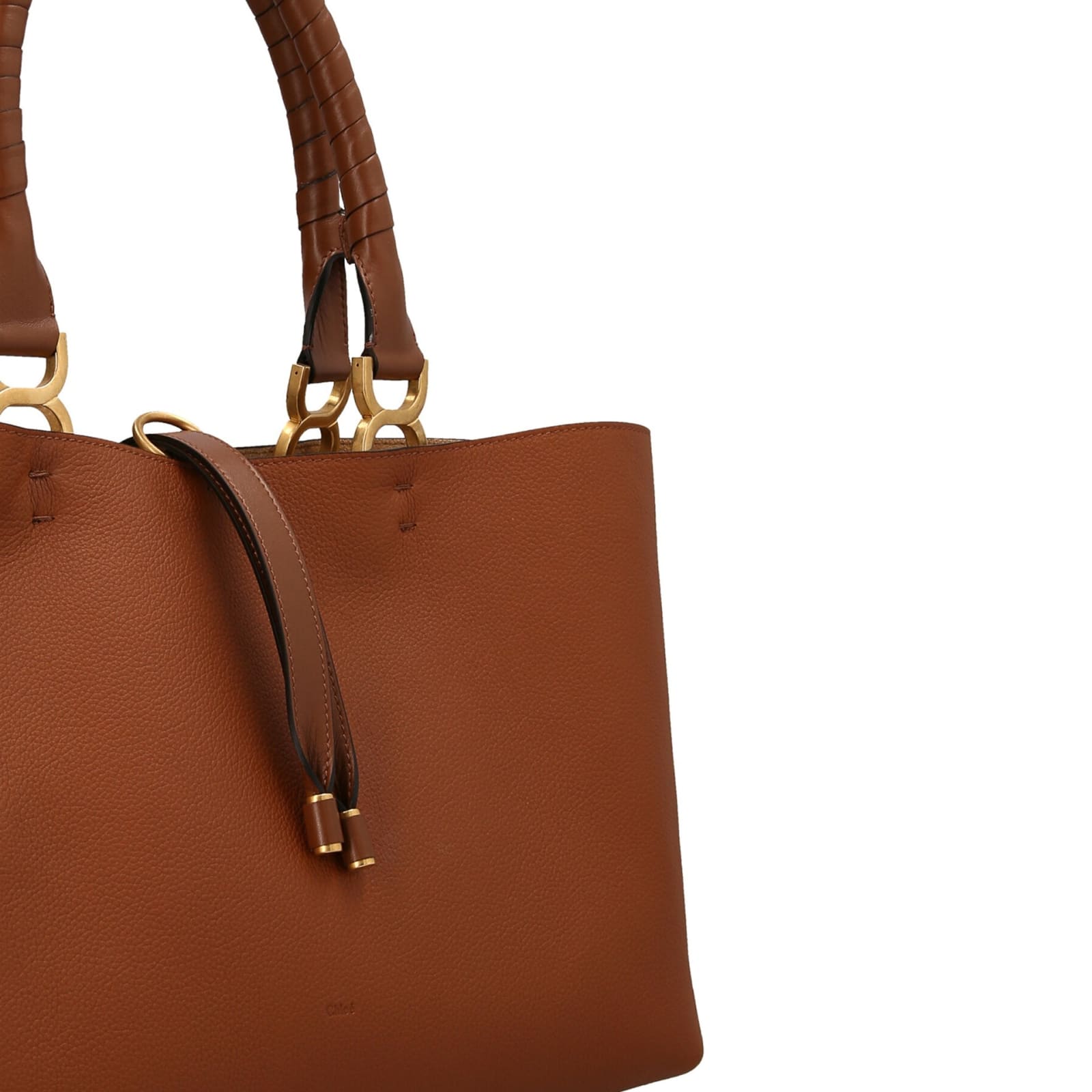 Shop Chloé Marcie Small Tote Bag In Brown