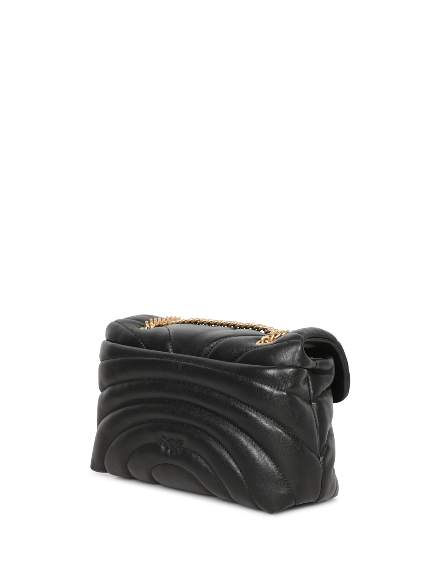 Shop Pinko Love Puff Butterfly Quilt Black/gold Bag