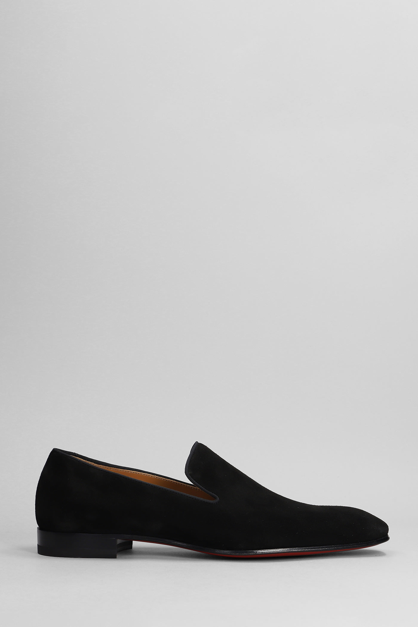 Shop Christian Louboutin Dandelion Flat Loafers In Black Suede
