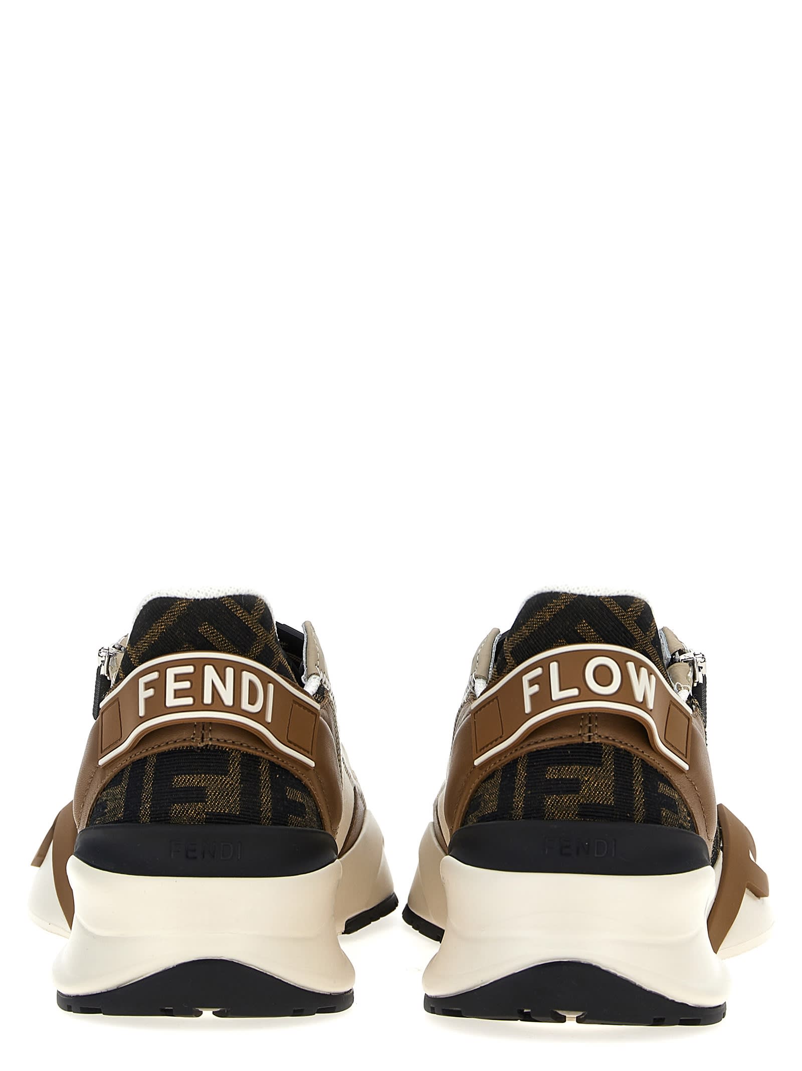 Shop Fendi Flow Sneakers In Brown