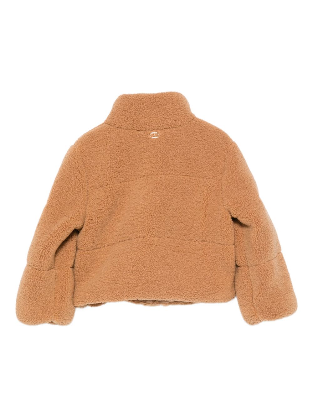 Twinset Kids Teddy Down Jacket In Brown