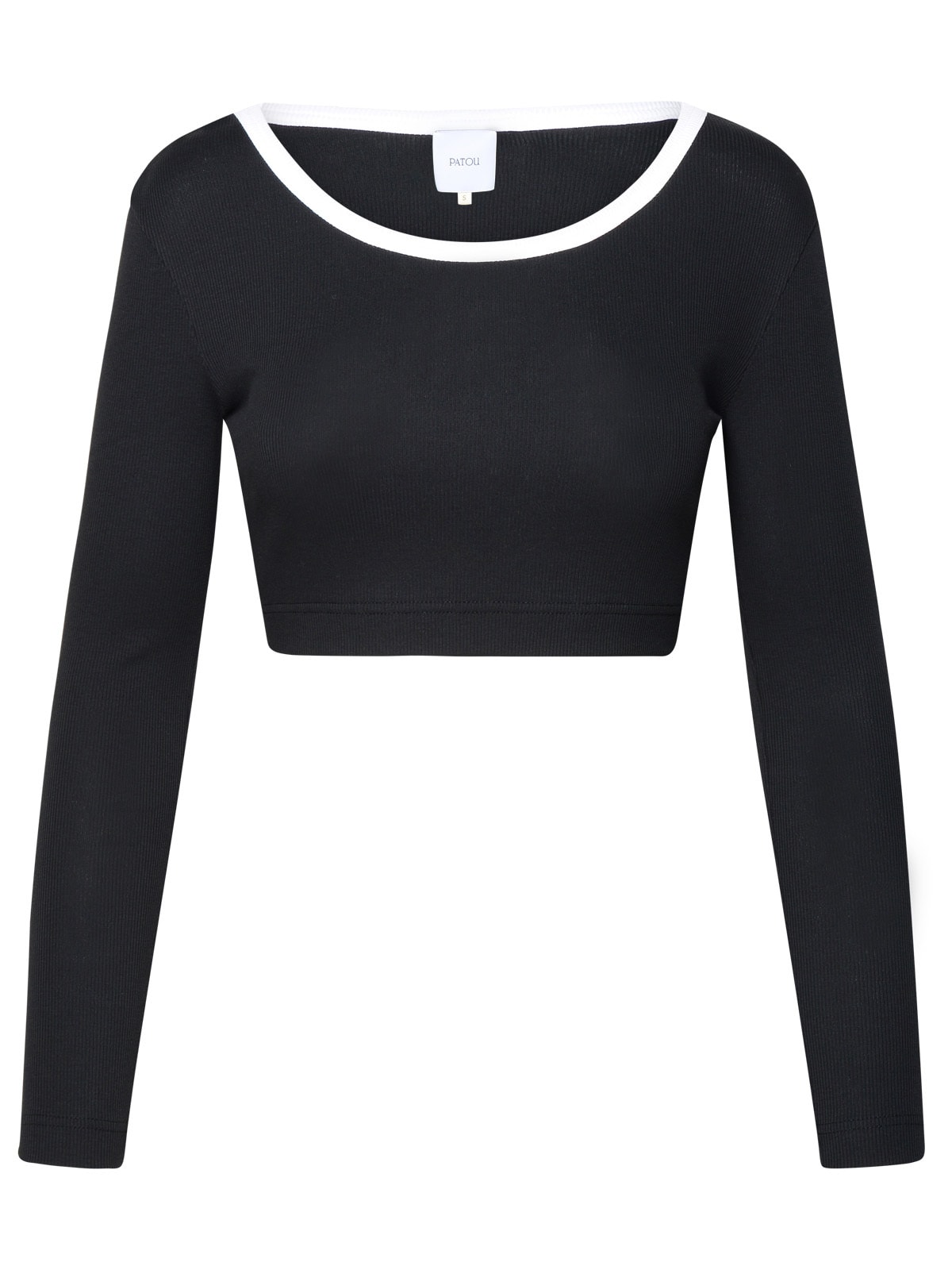 Crop T-shirt In Black Cotton