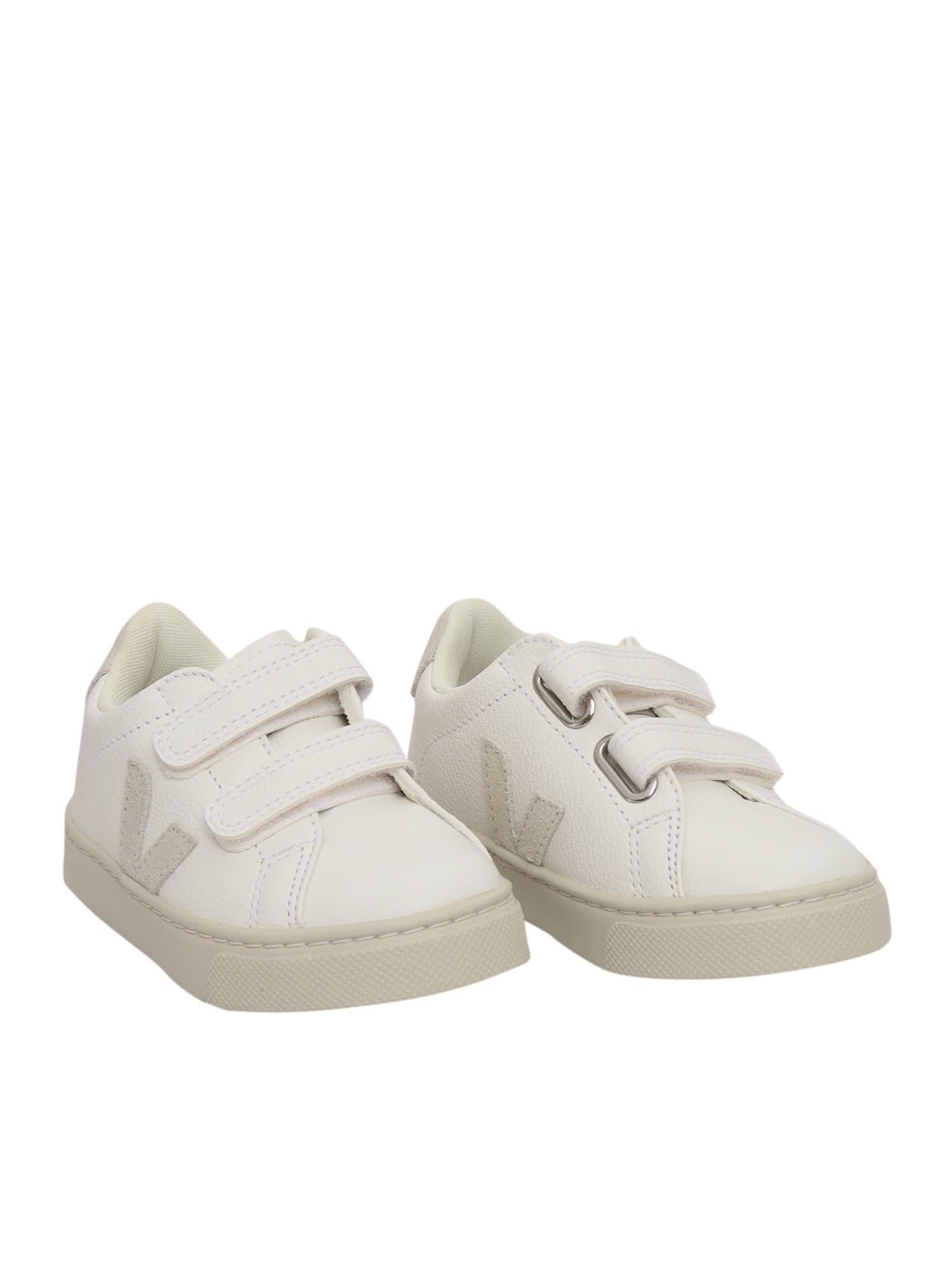 Veja White Leather Esplar Trainers In White