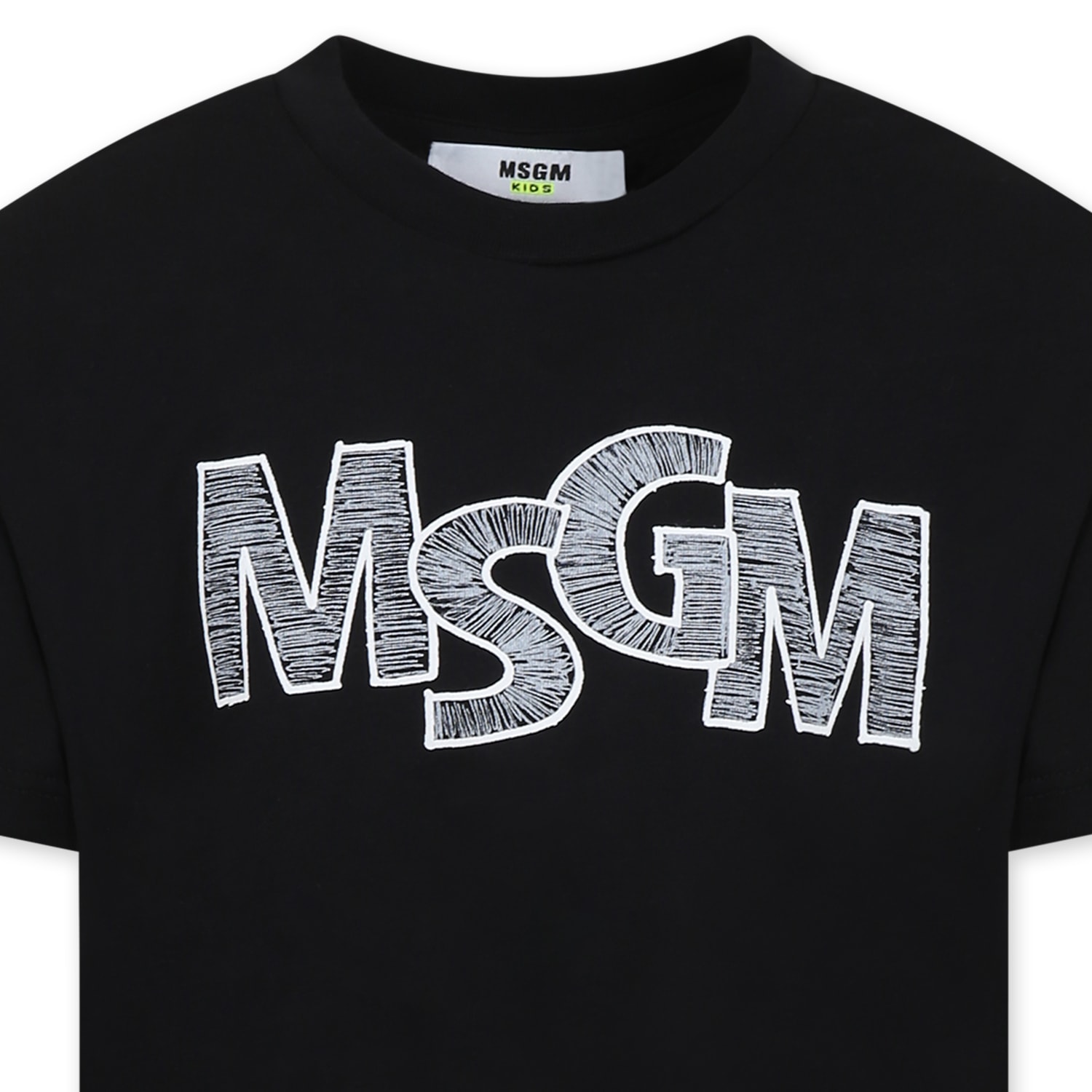 Shop Msgm Black T-shirt For Boy With Logo