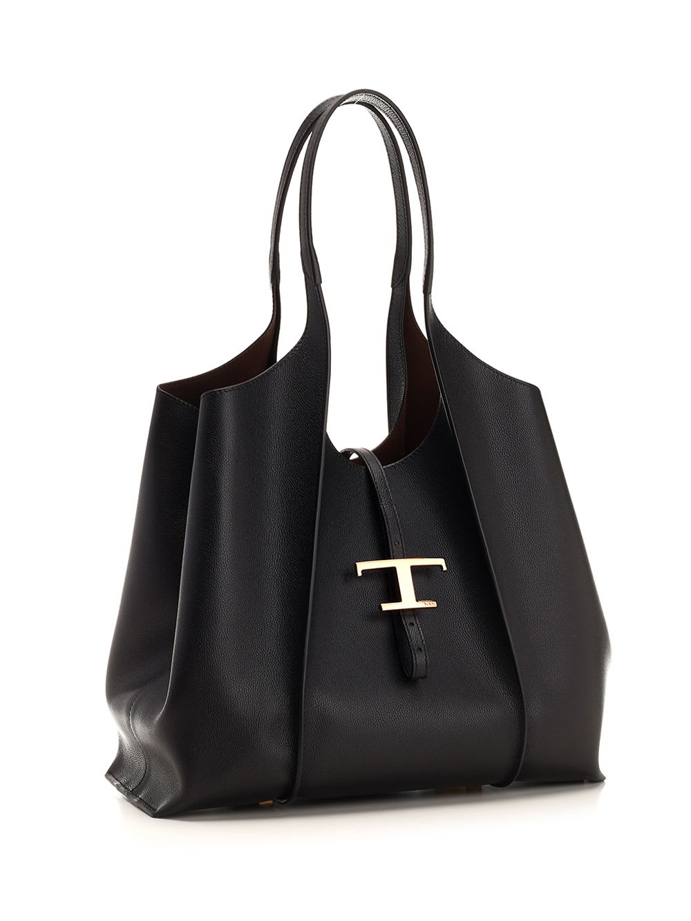 Shop Tod's T Timeless Medium Shopping Bag In Black