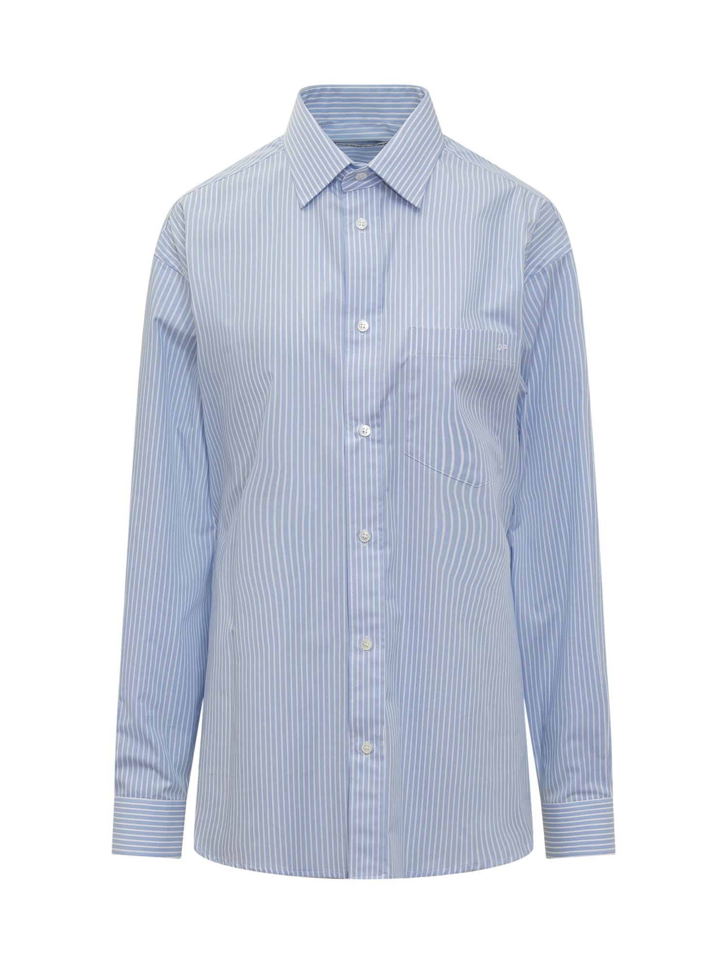 Shop Darkpark Anne Tailored Shirt In Blue/white