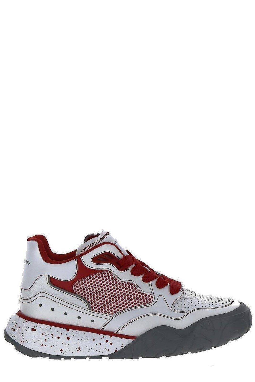 Shop Alexander Mcqueen Court Trainer Mesh Panelled Chunky Sneakers In White