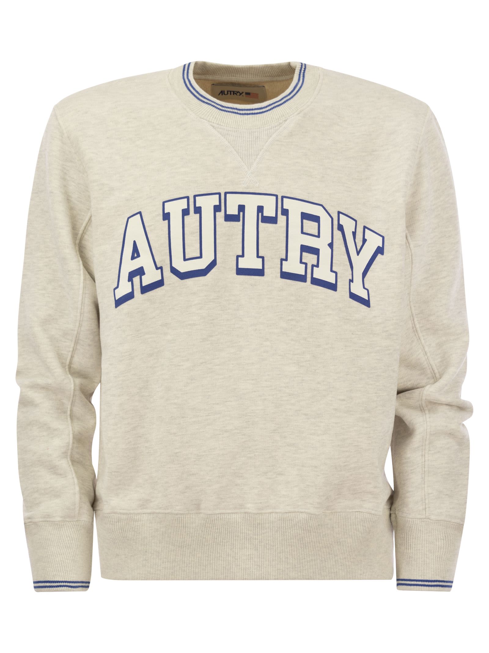 Shop Autry Crew-neck Sweatshirt With Logo In Grey