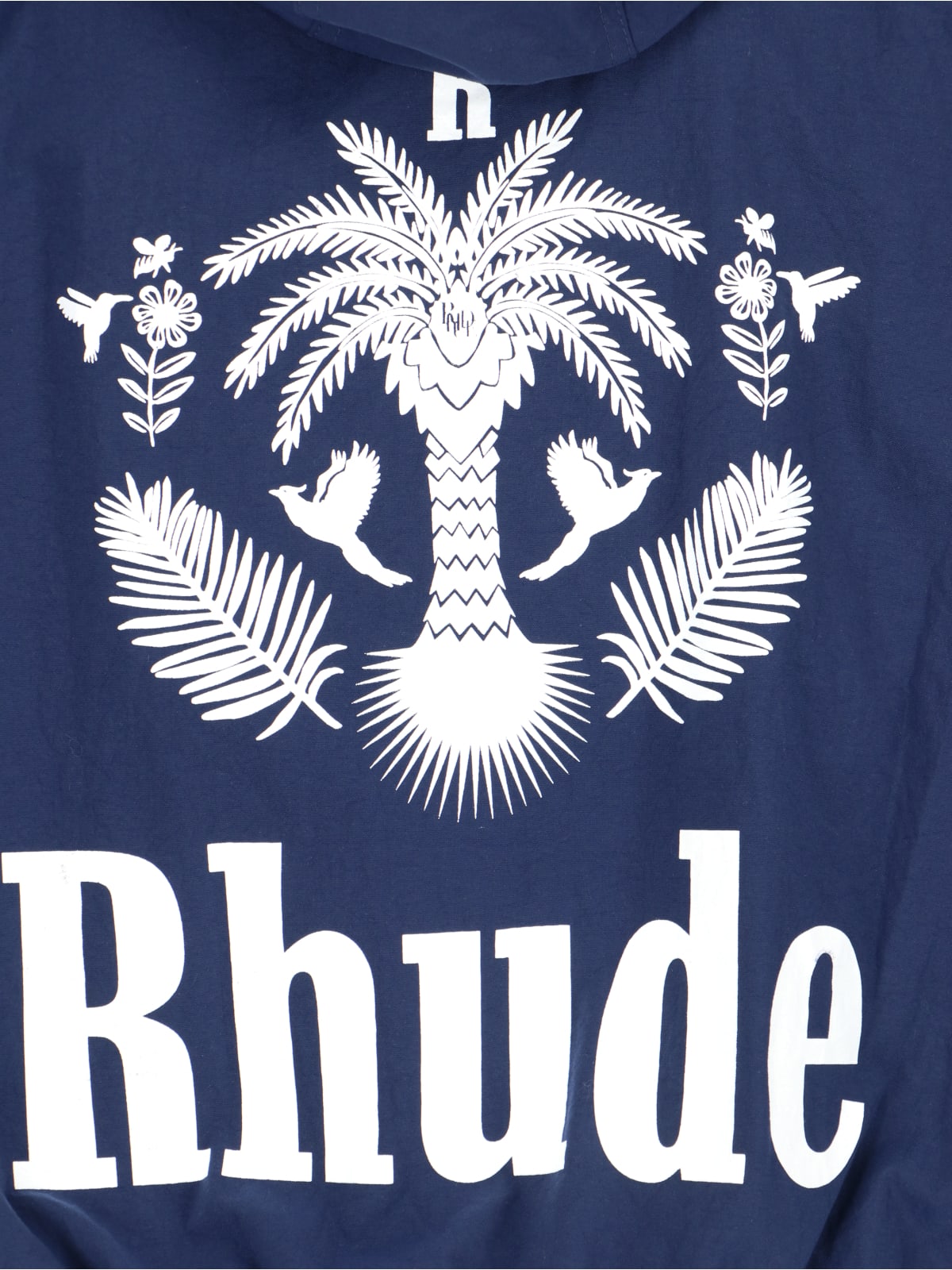 Shop Rhude Palm Logo Windbreaker Jacket In Blue