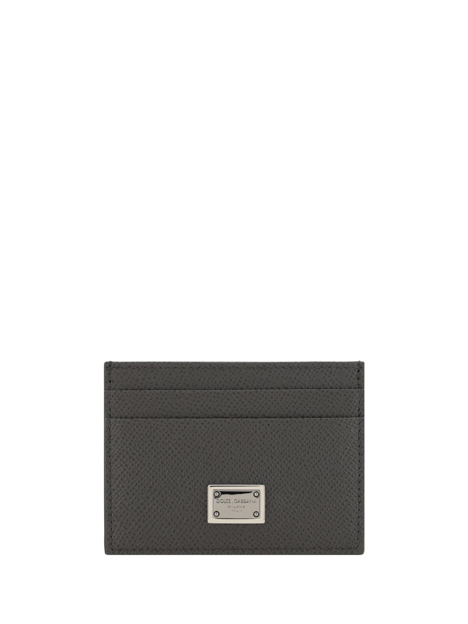 Dolce & Gabbana Logo Plaque Cards Holder In Canna Di Fucile
