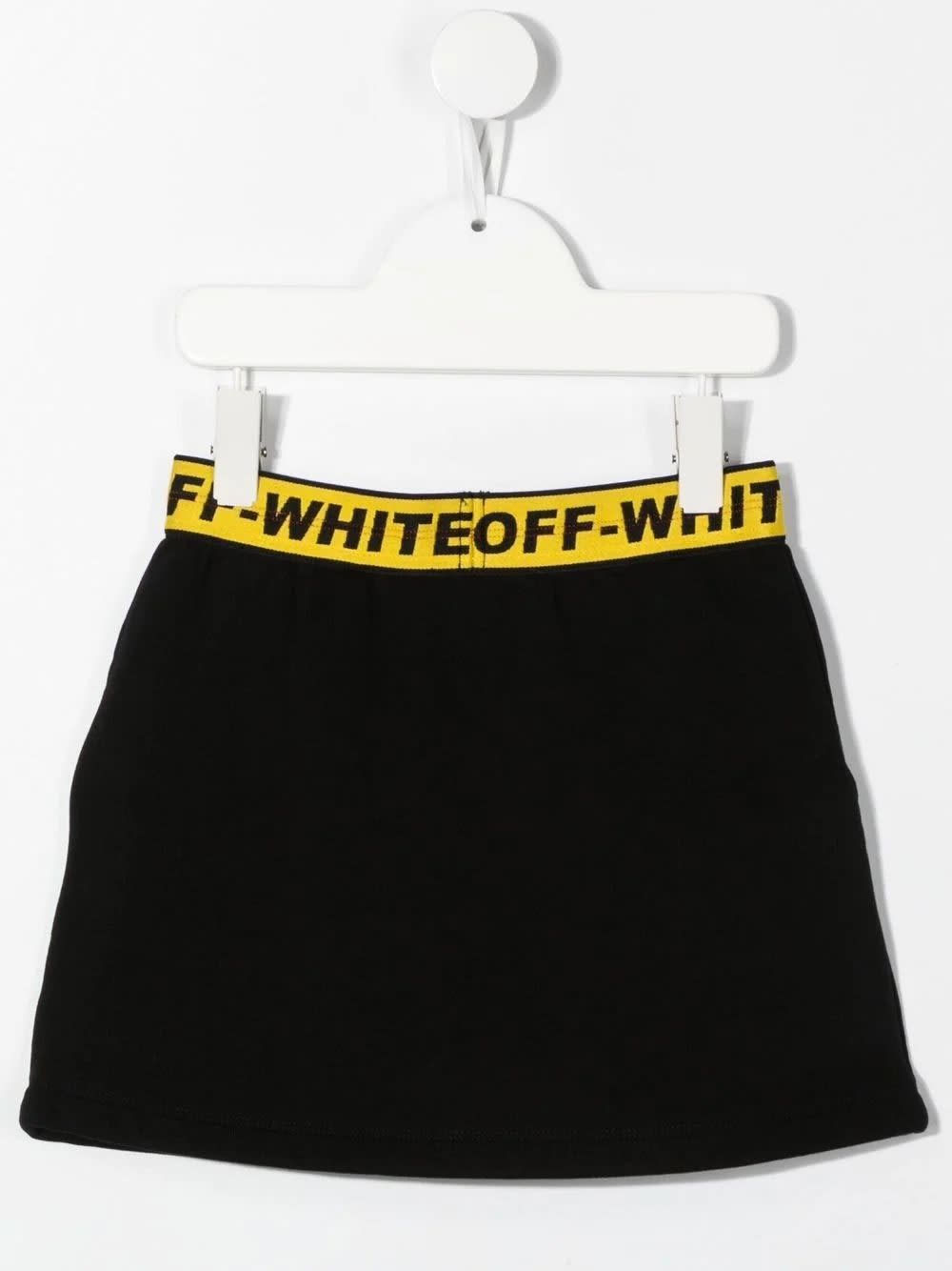 Shop Off-white Black Cotton Skirt