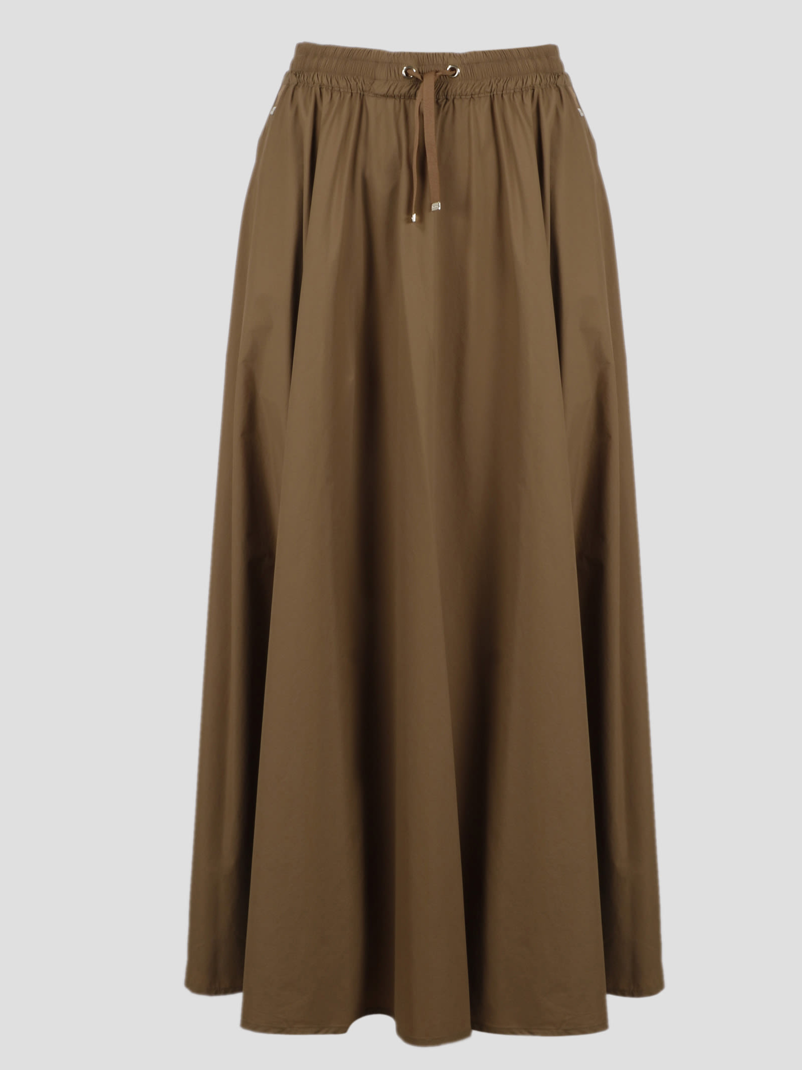 Shop Herno Light Nylon Stretch Skirt In Camel