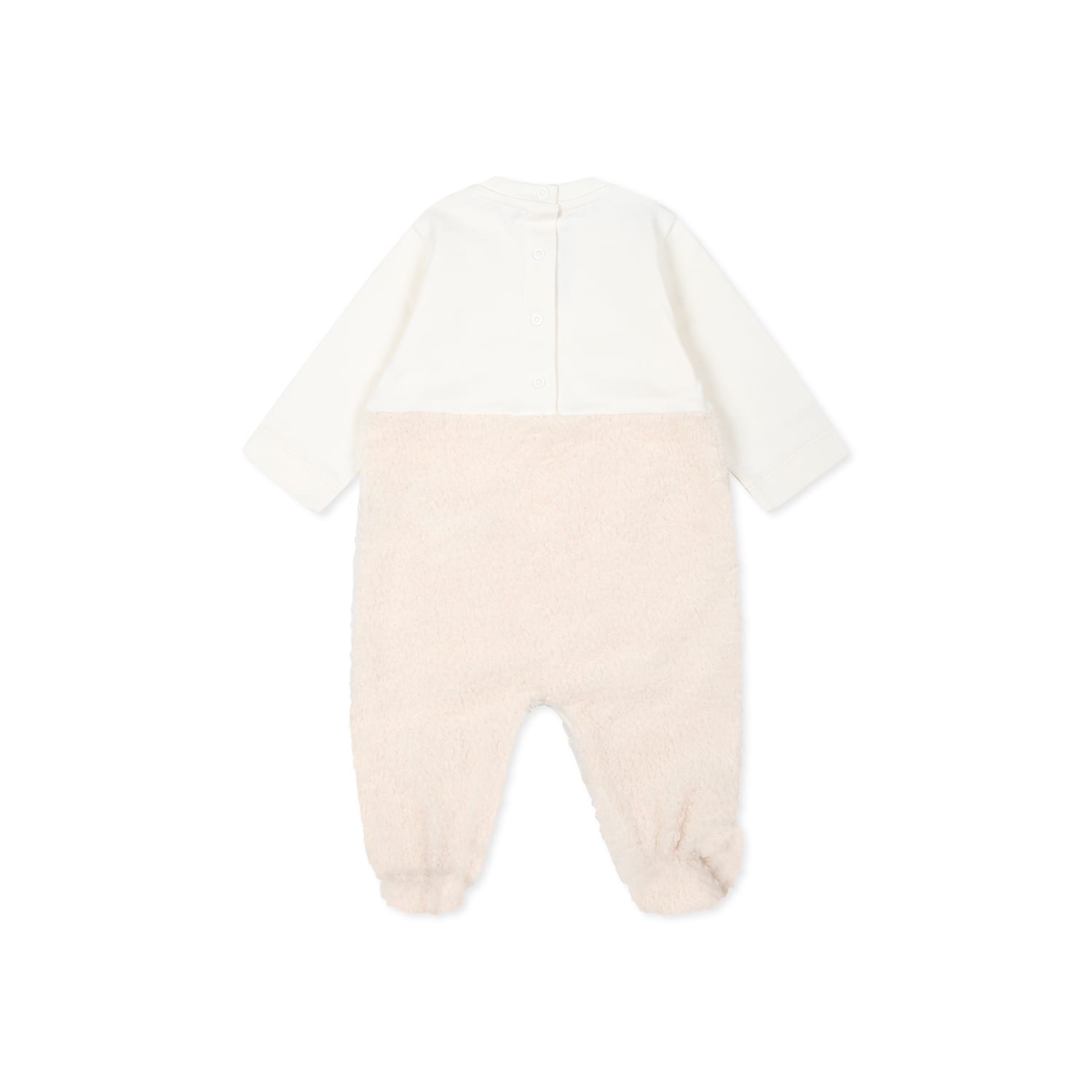 Balmain Ivory Babygrow Set For Babykids With Logo In Ivory