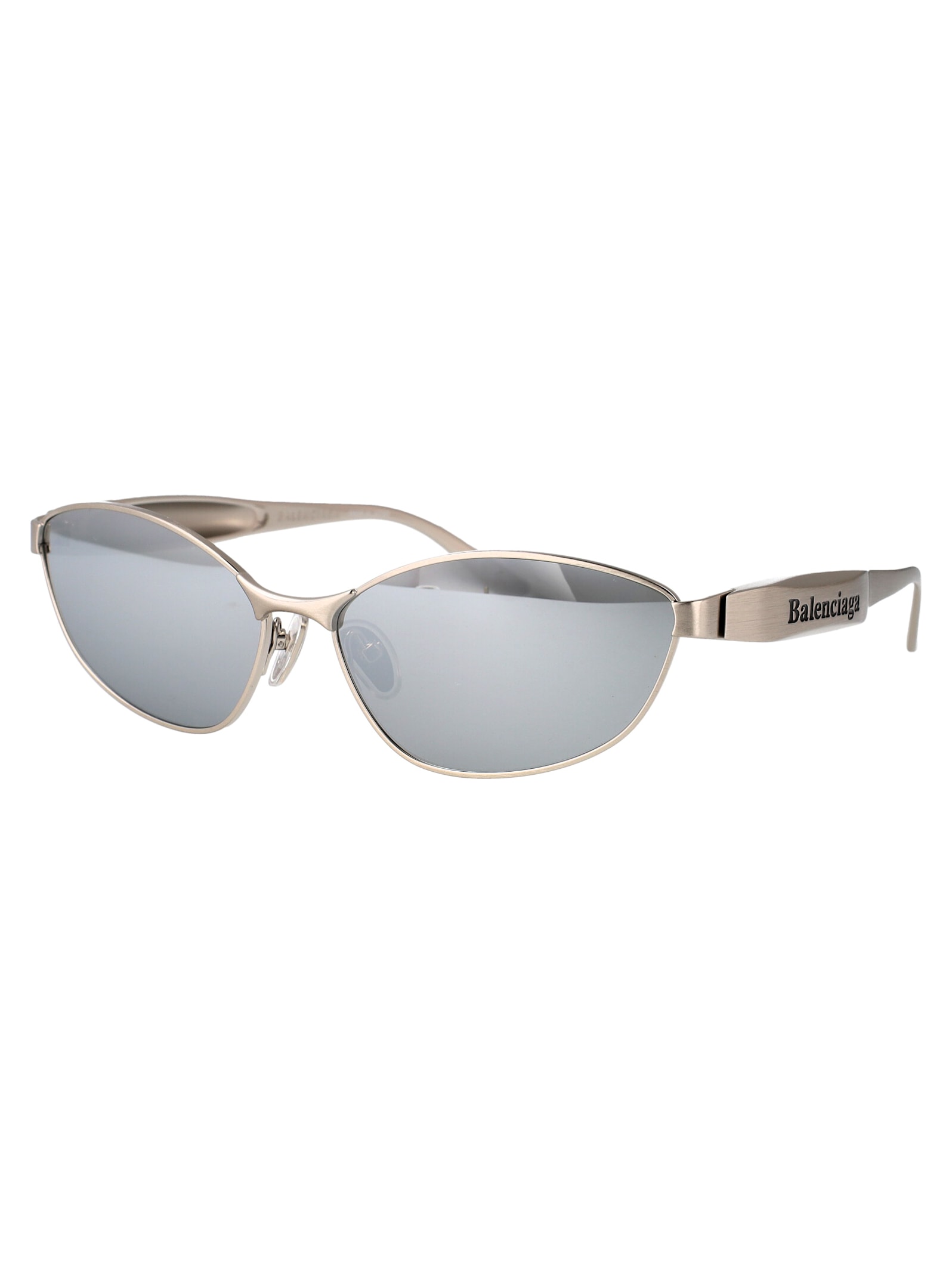 Balenciaga Grey Cat Eye Ladies Sunglasses Bb0335s 001 65 In Silver-silver-silver