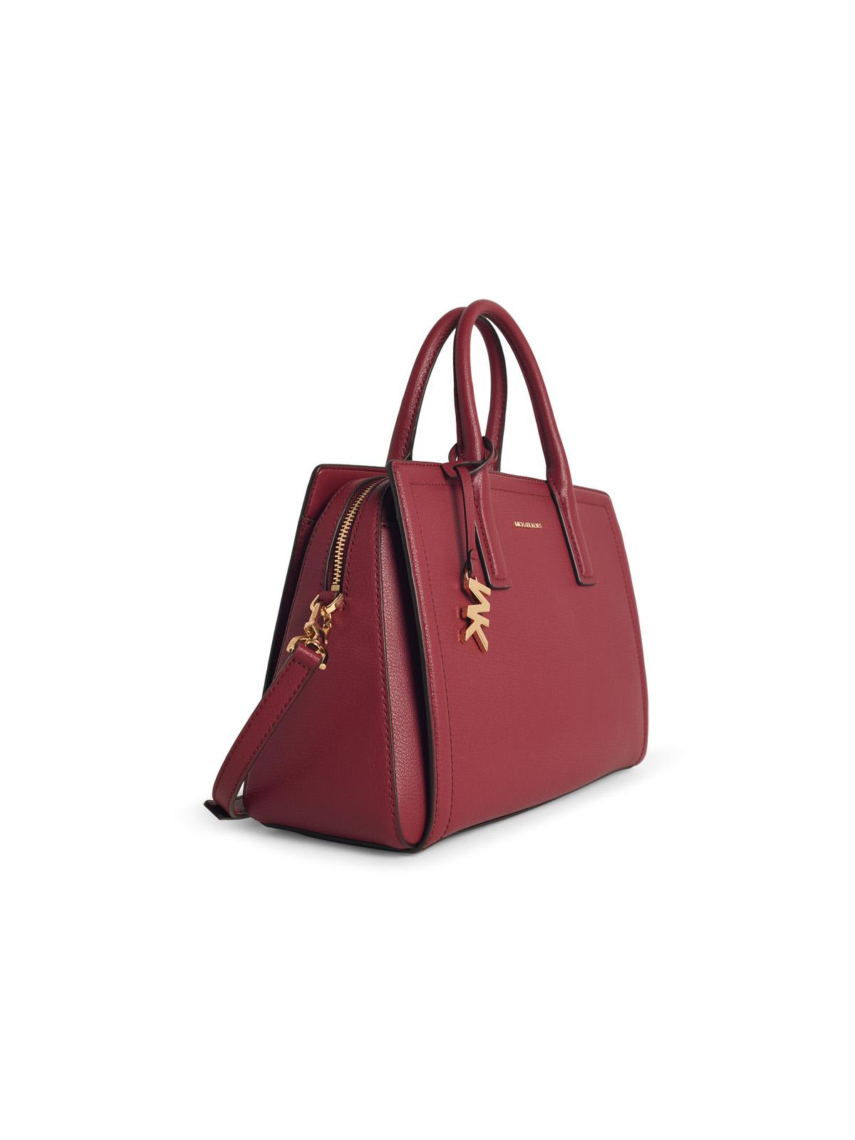 Michael Michael Kors Medium Laila Mulberry Leather Handbag In Burgundy