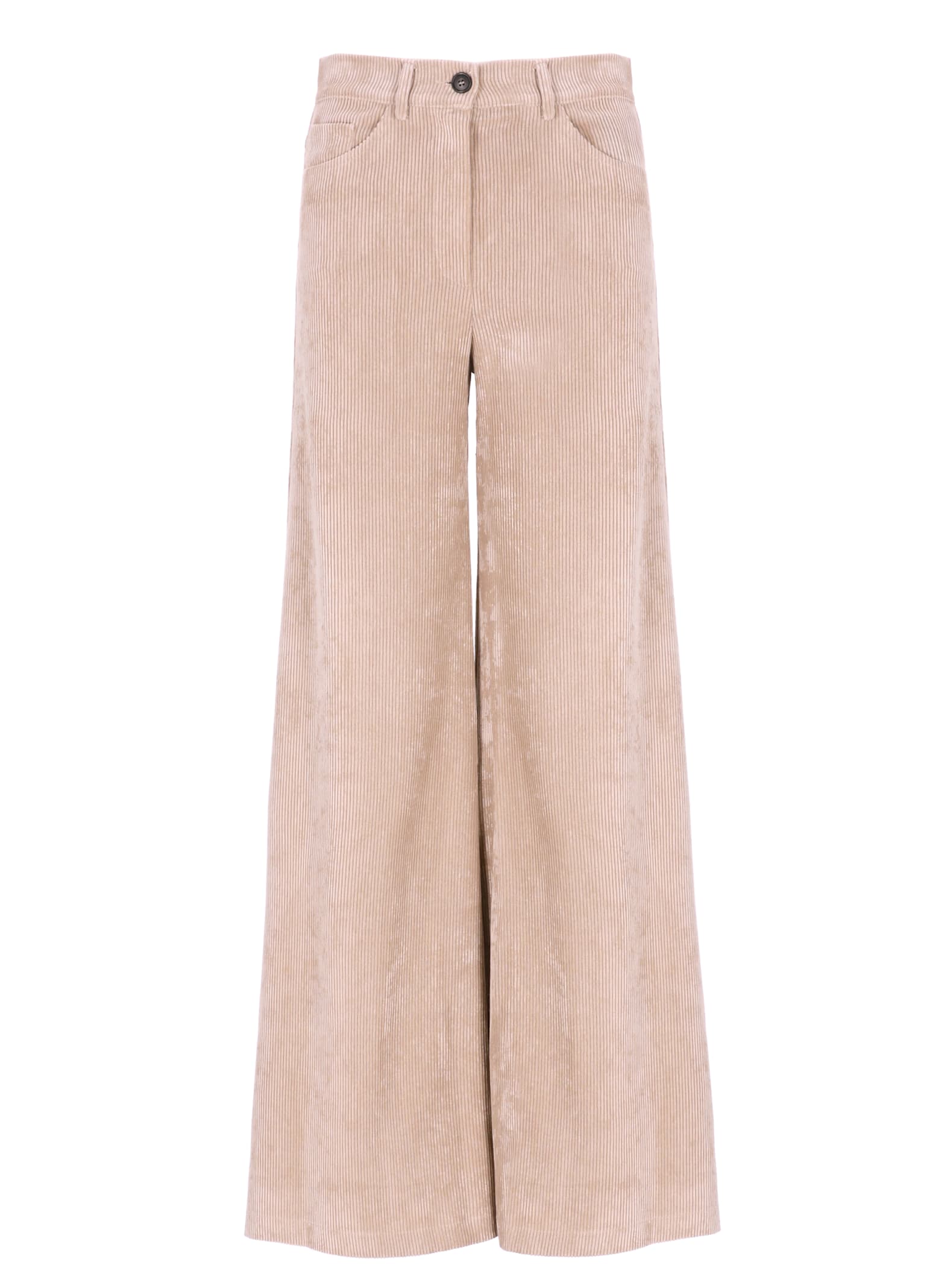 D Exterior Beige Corduroy Palazzo Pants In Pink