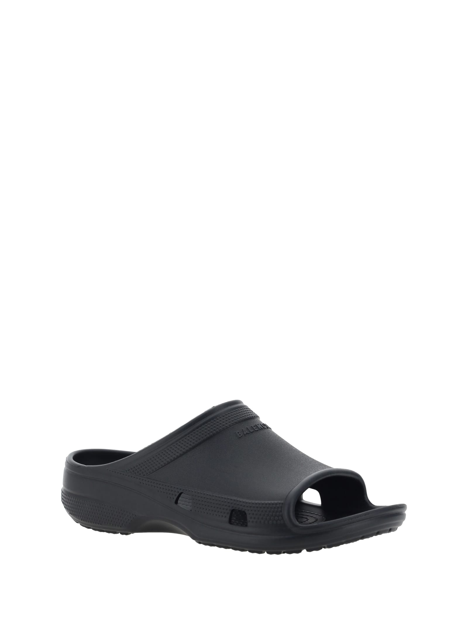 Balenciaga Lightweight Open Toe Textured Sole Sandals In Black