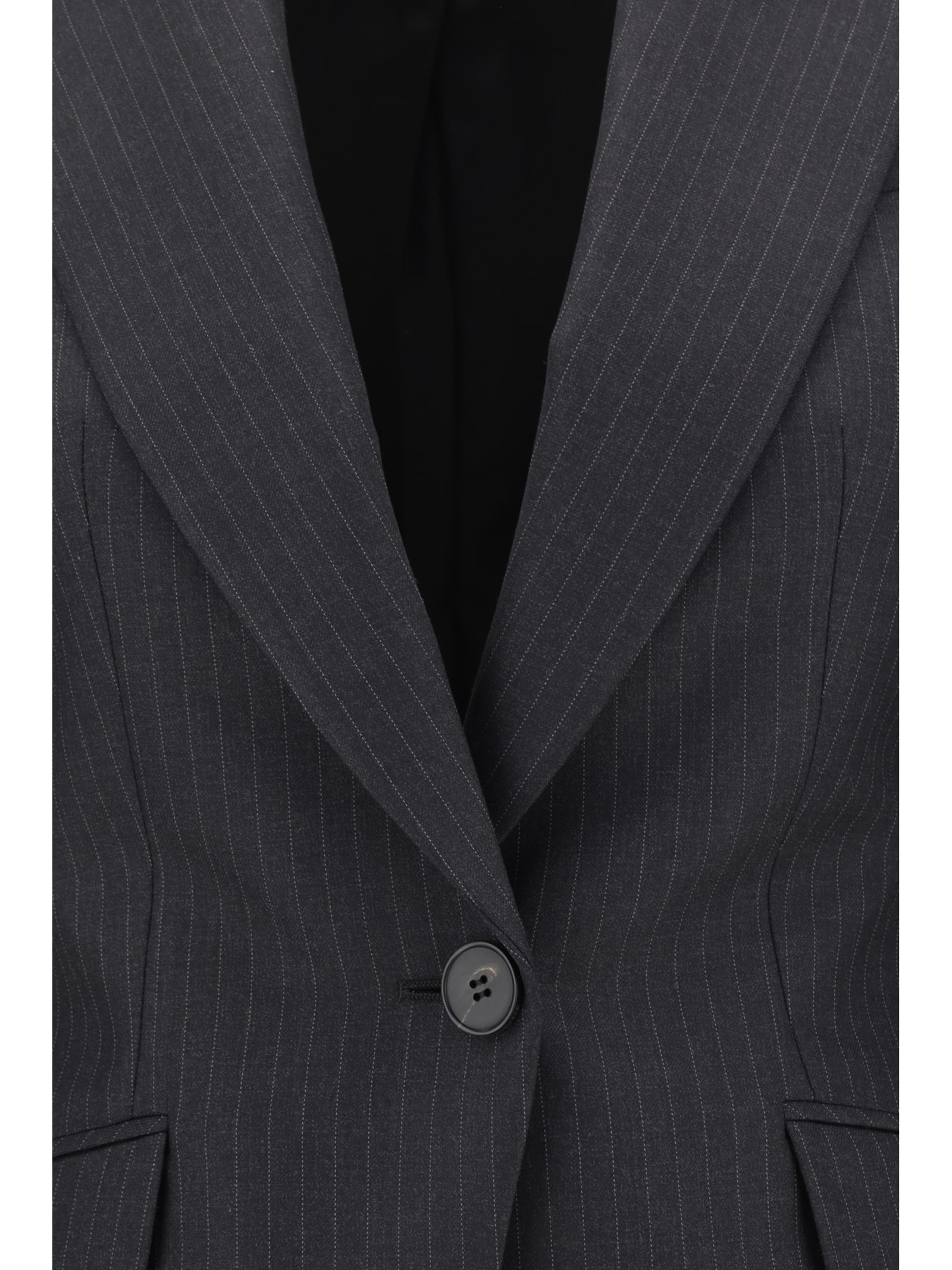 Shop Alexander Mcqueen Blazer Jacket In Grey