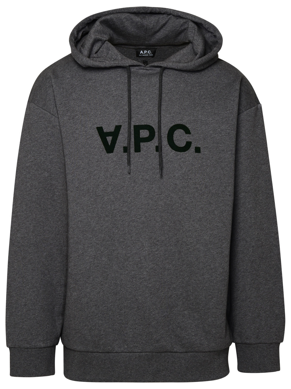 Apc Milo Logo-print Drawstring Hoodie In Grey