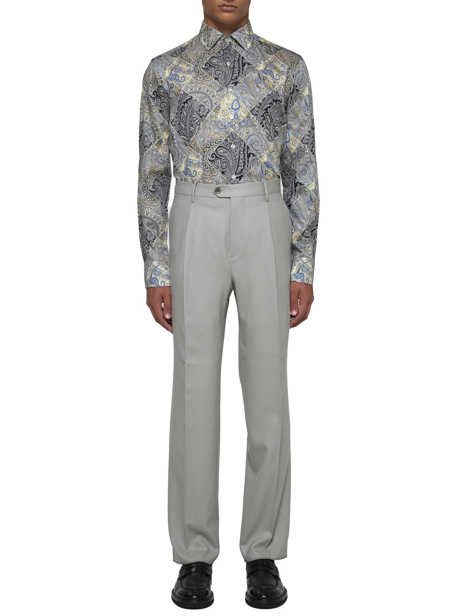 Shop Etro Shirt In Stampa F.do Blu