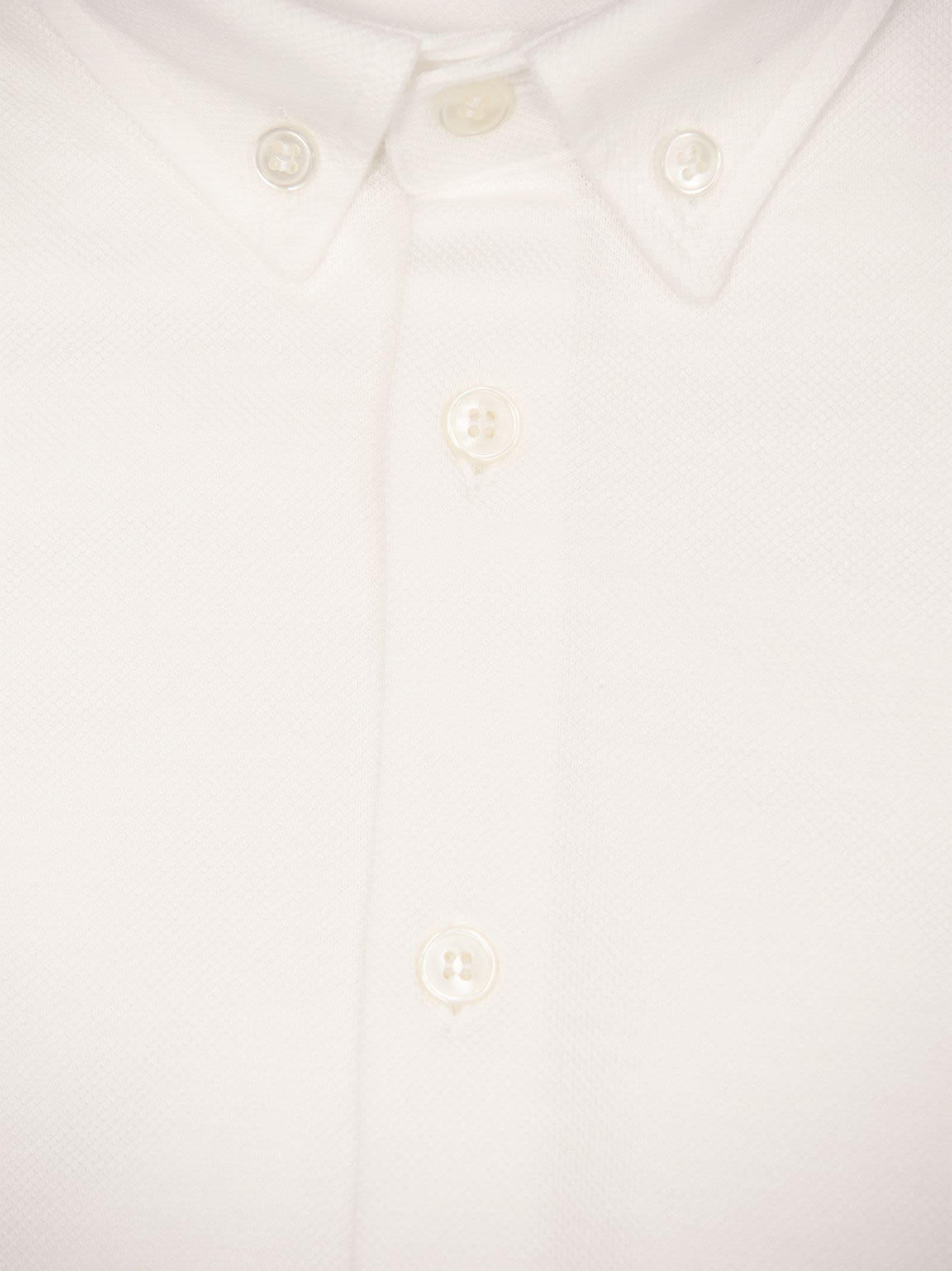 Shop Il Gufo Regular Fit Cotton Shirt In White